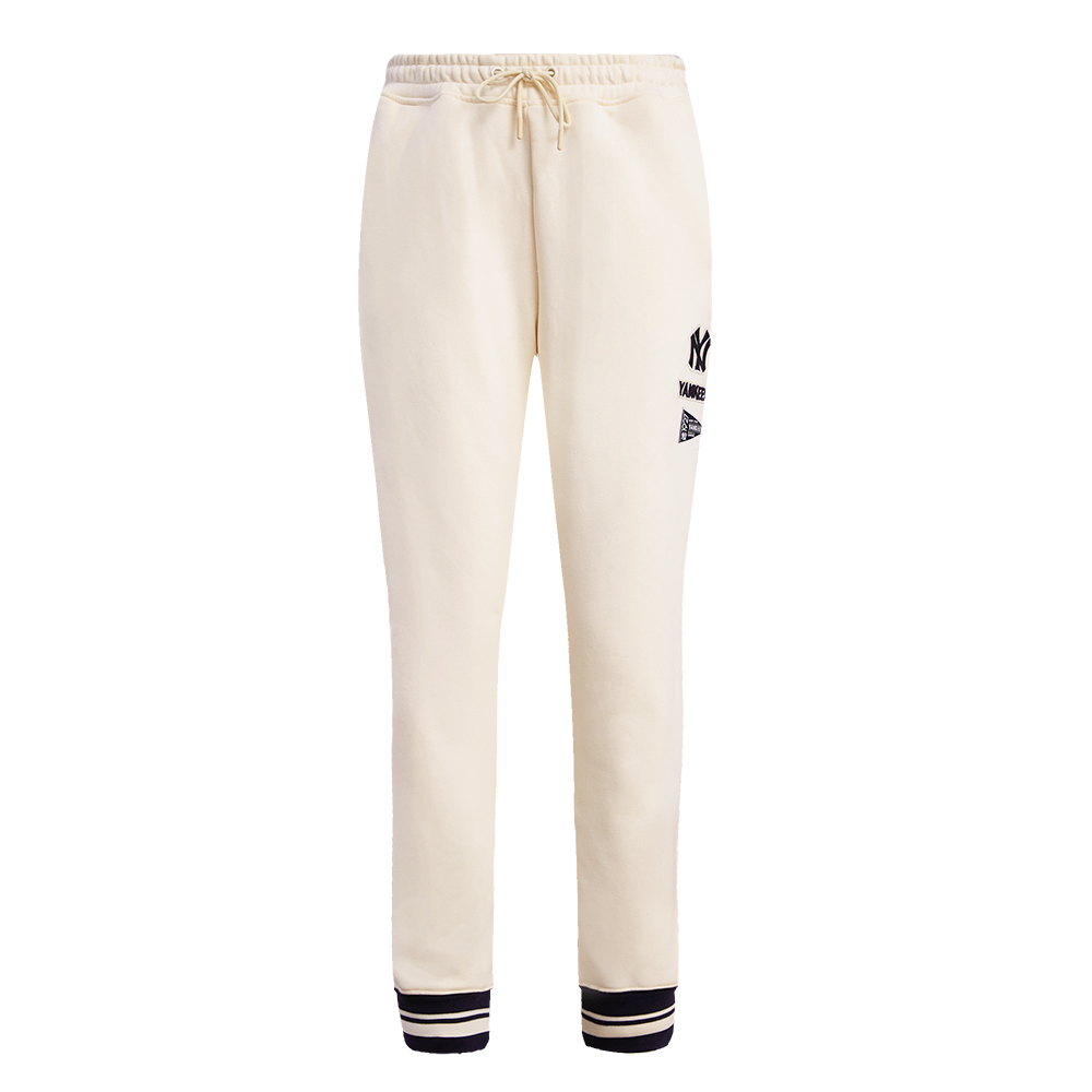 Pro Standard Women's MLB New York Yankees Retro Classic Sweatpants - Eggshell - EGGSHELL Thumbnail View 1