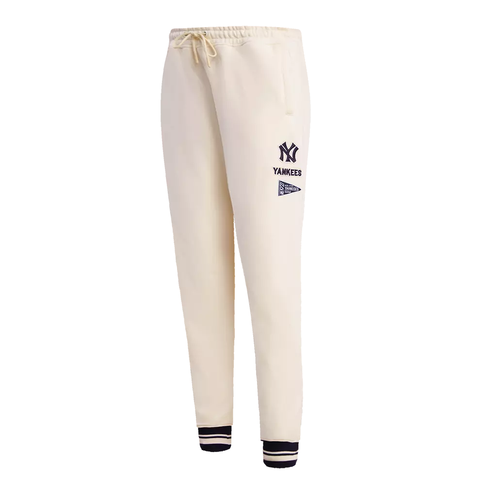 Pro Standard Women's MLB New York Yankees Retro Classic Sweatpants - Eggshell - EGGSHELL