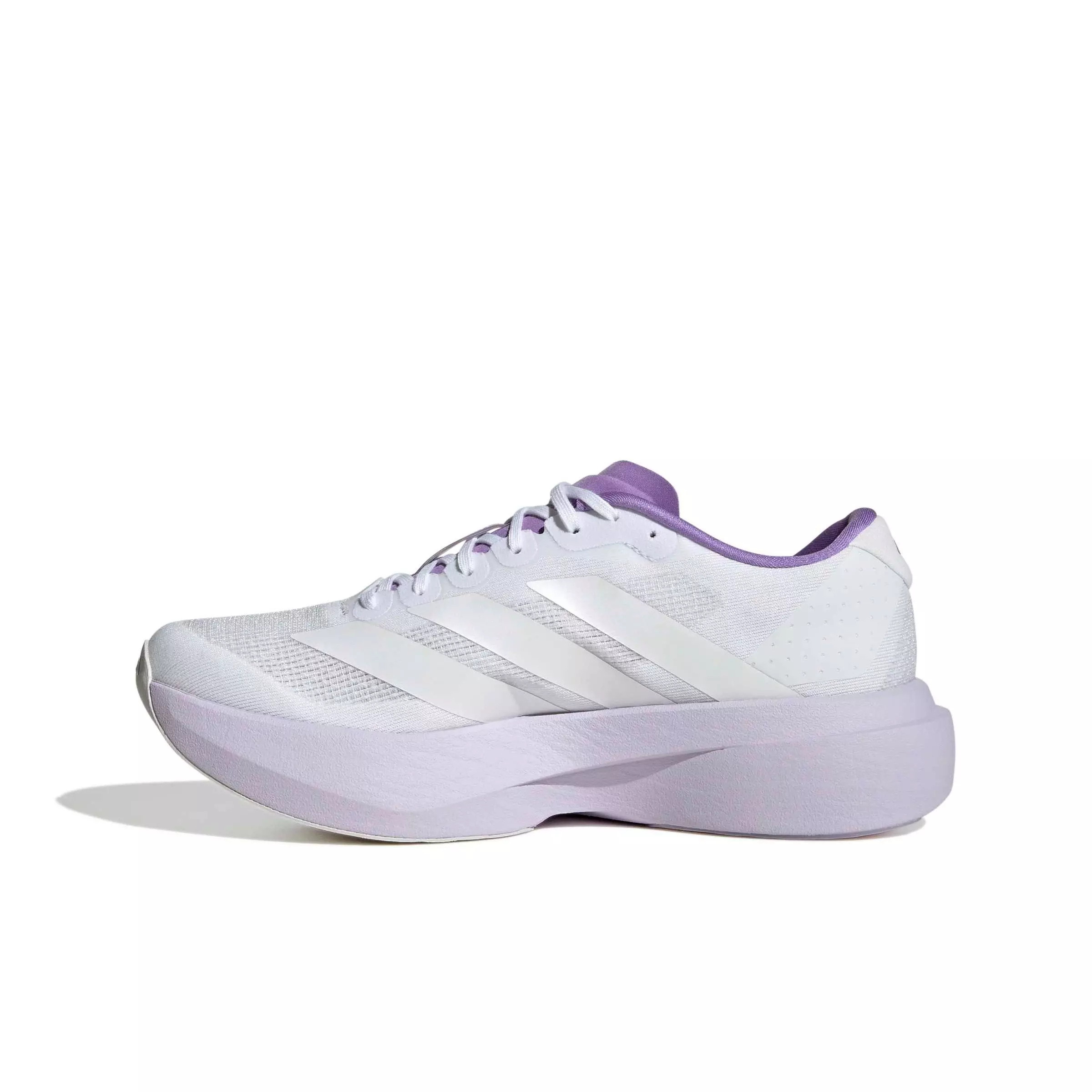 adidas Adizero EVO SL "Ftwr White/Zero Metallic/Purple Tint" Women's Running Shoe - WHITE/METALLIC/PURPLE
