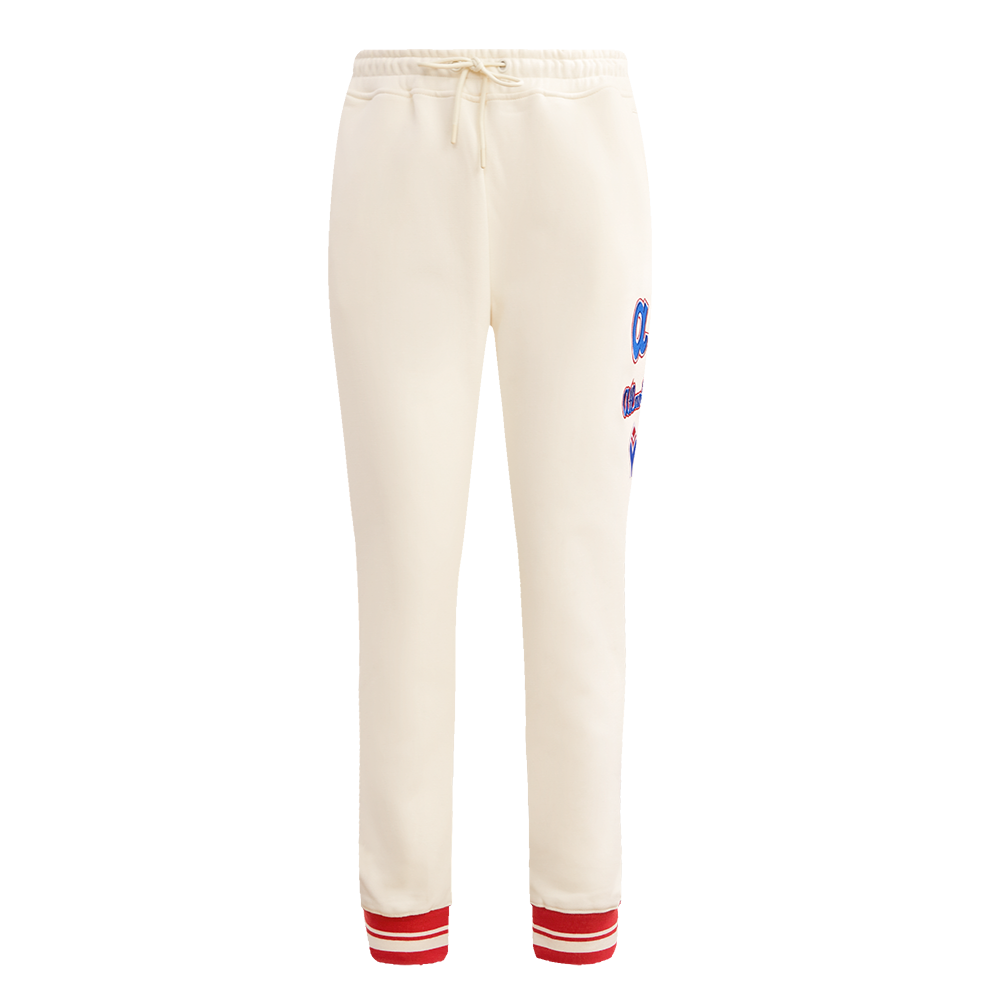Pro Standard Women's MLB Atlanta Braves Retro Classic Sweatpants - Eggshell - EGGSHELL Thumbnail View 1