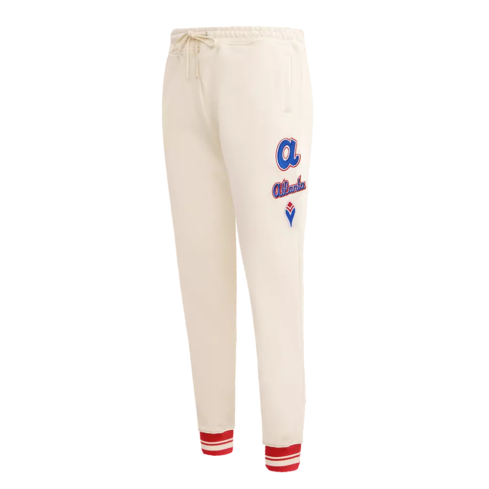 Pro Standard Women's MLB Atlanta Braves Retro Classic Sweatpants - Eggshell - EGGSHELL