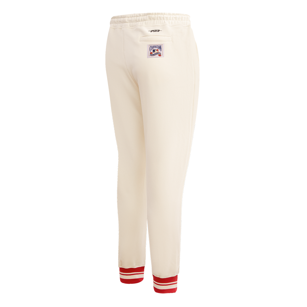 Pro Standard Women's MLB Atlanta Braves Retro Classic Sweatpants - Eggshell - EGGSHELL Thumbnail View 4