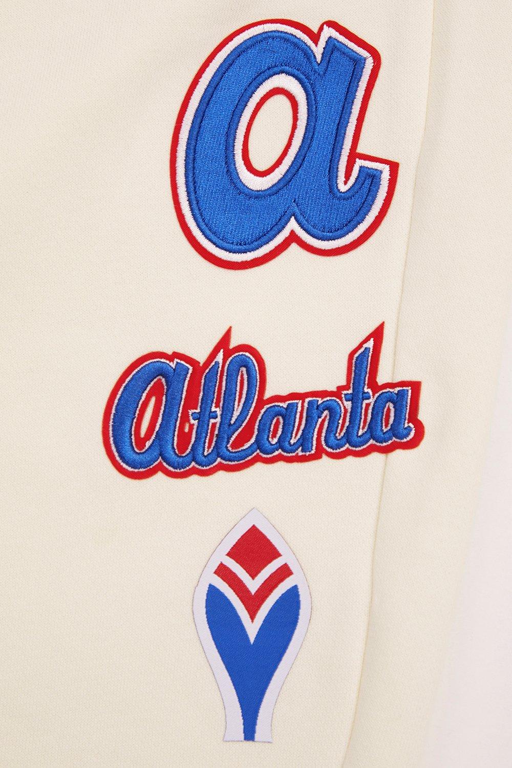 Pro Standard Women's MLB Atlanta Braves Retro Classic Sweatpants - Eggshell - EGGSHELL Thumbnail View 5