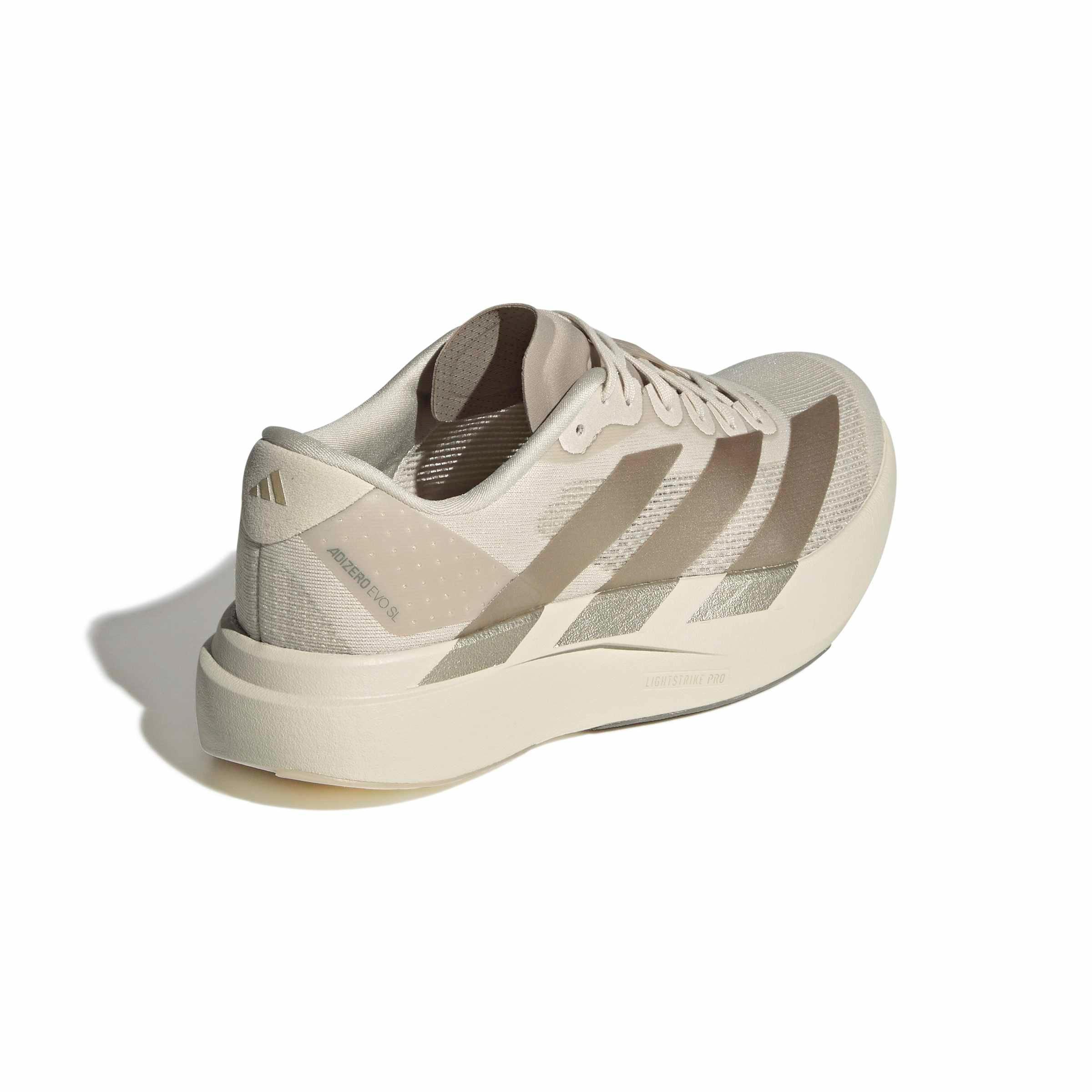 adidas Adizero EVO SL "Alumina/Putty Beige/Wonder Beige" Women's Running Shoe - ALUMINA/BEIGE/BEIGE Thumbnail View 4