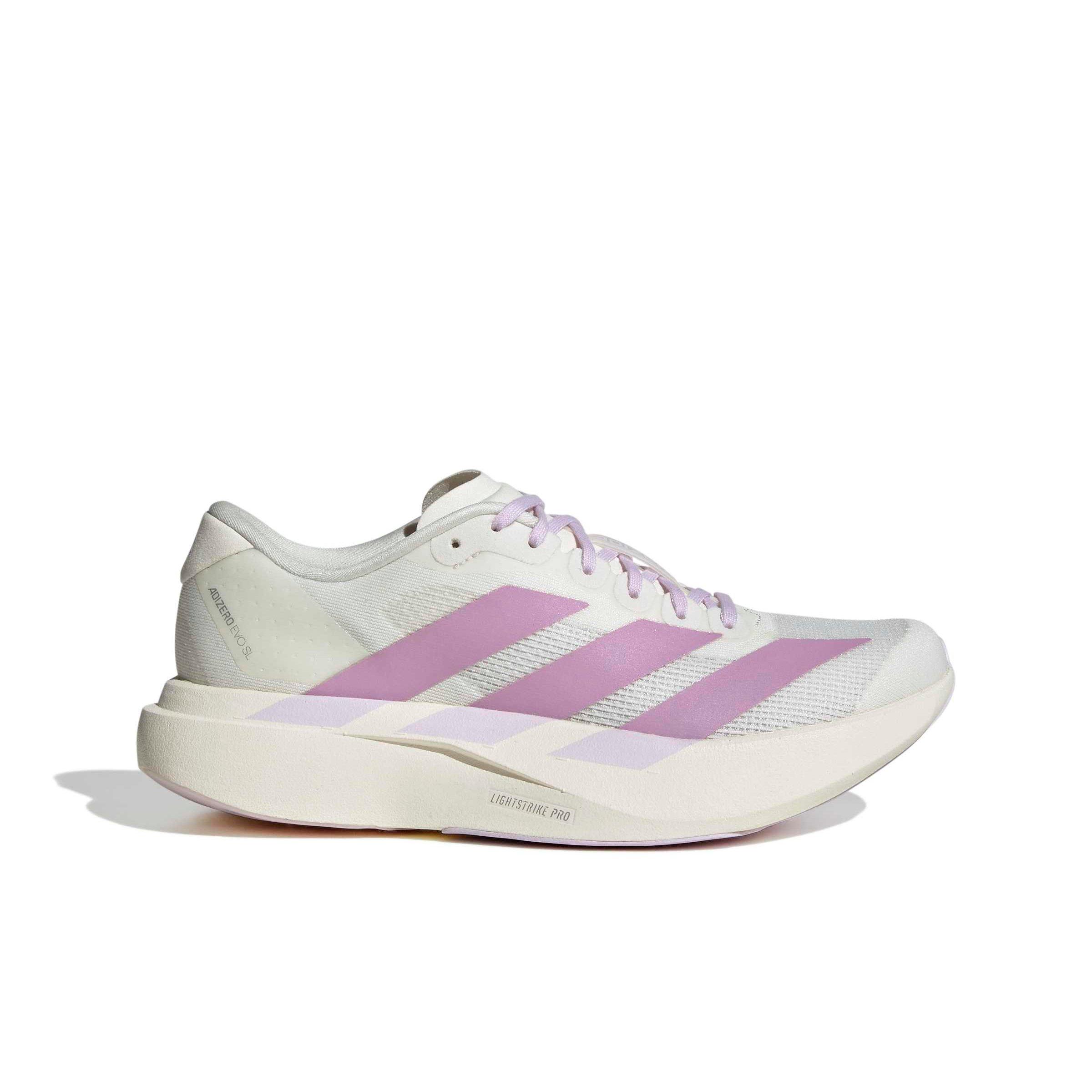 adidas Adizero EVO SL "Off White/Bliss Lilac/Ice Lavender" Women's Running Shoe - OFF WHITE/LILAC/LAVENDER Thumbnail View 1