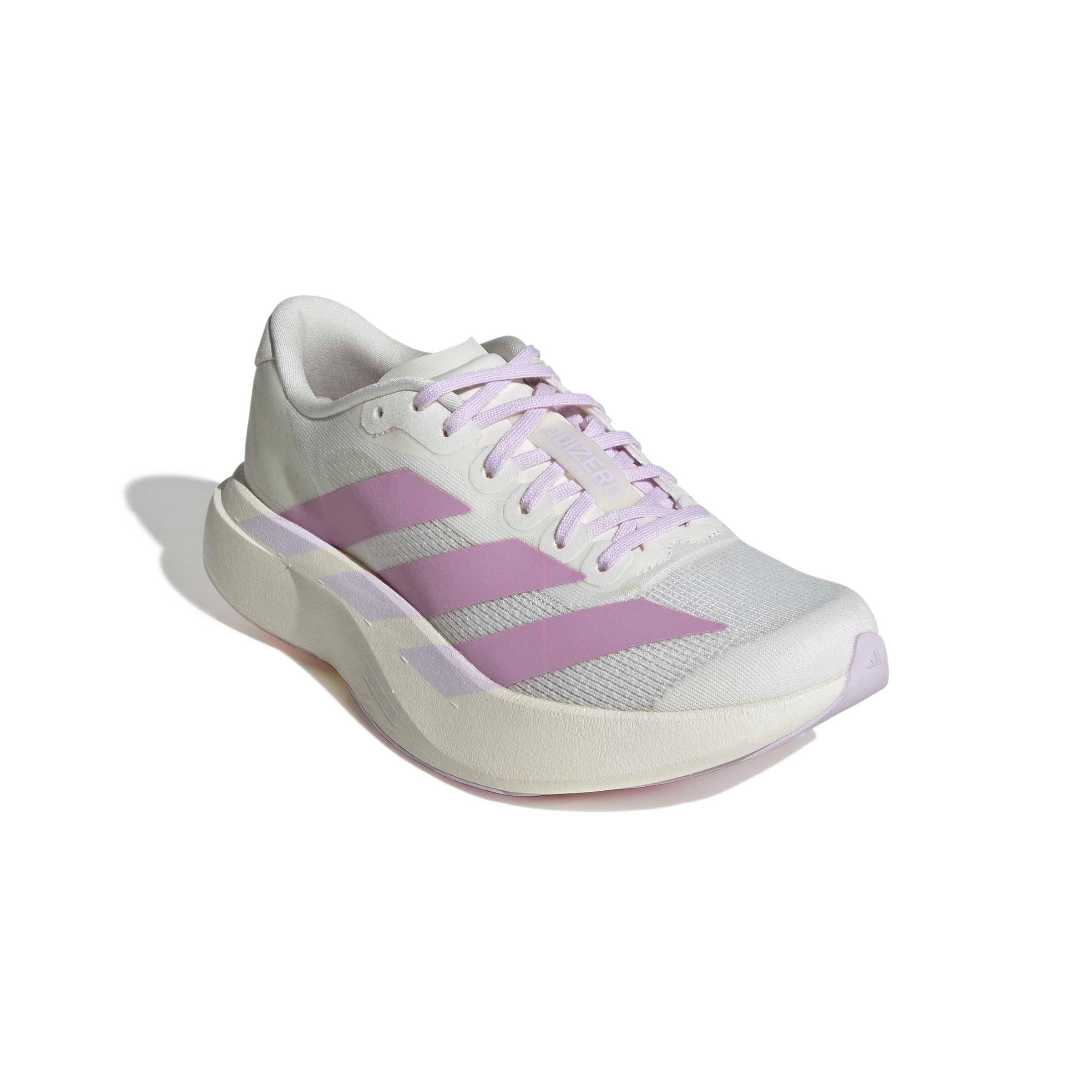 adidas Adizero EVO SL "Off White/Bliss Lilac/Ice Lavender" Women's Running Shoe - OFF WHITE/LILAC/LAVENDER Thumbnail View 3