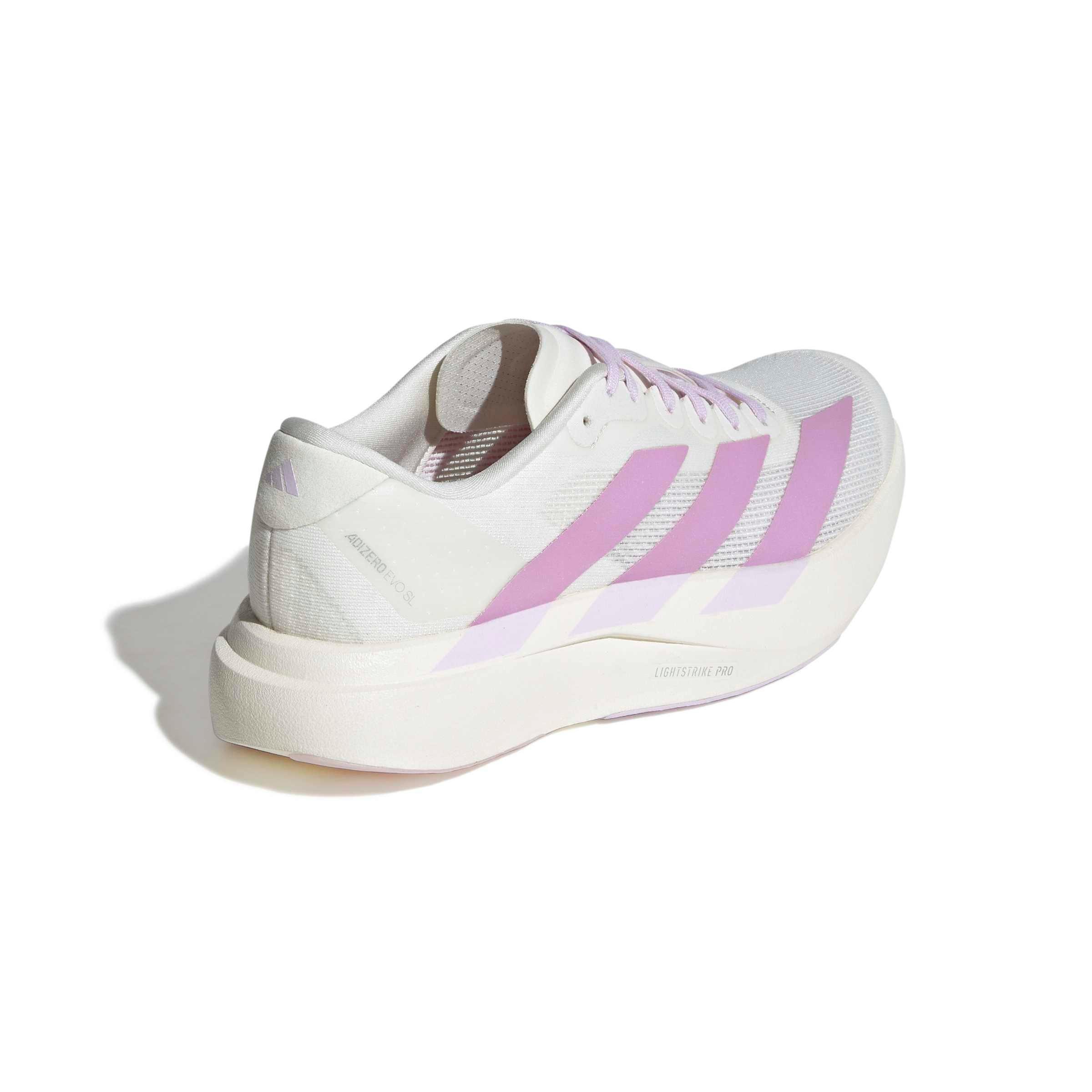adidas Adizero EVO SL "Off White/Bliss Lilac/Ice Lavender" Women's Running Shoe - OFF WHITE/LILAC/LAVENDER Thumbnail View 4