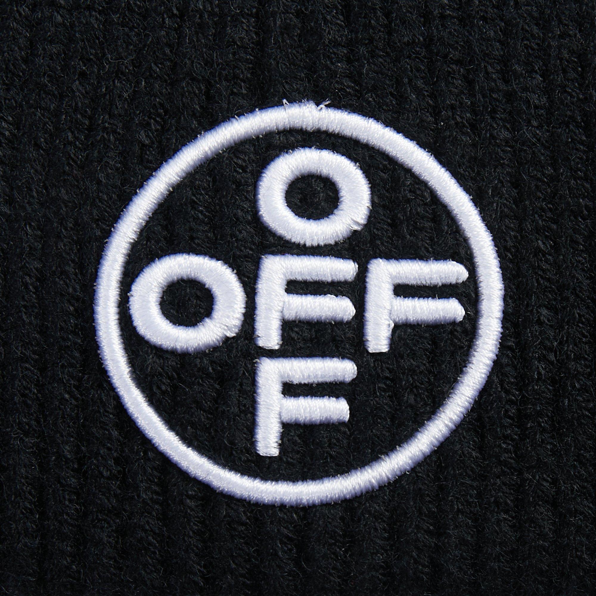 L/AB c/o Off-White Off Embroidered Cuff Beanie - Black - BLACK