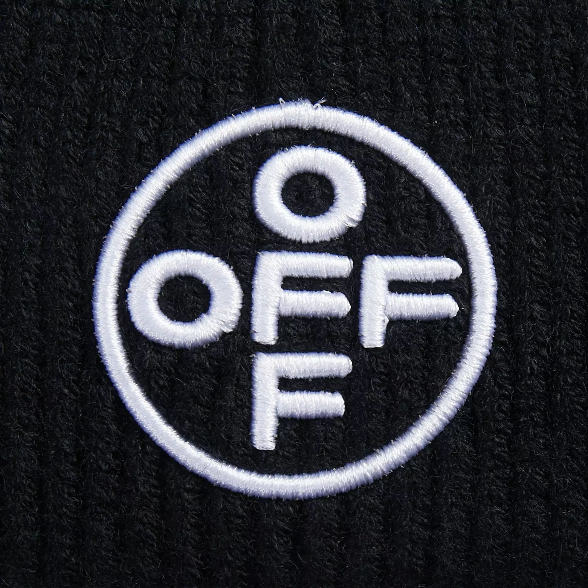 L/AB c/o Off-White Off Embroidered Cuff Beanie - Black - BLACK