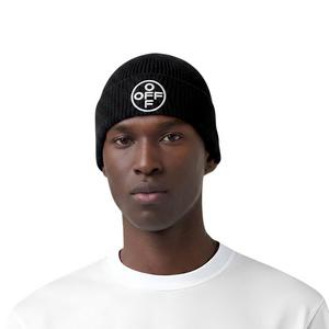L/AB c/o Off-White Off Embroidered Cuff Beanie - Black - BLACK
