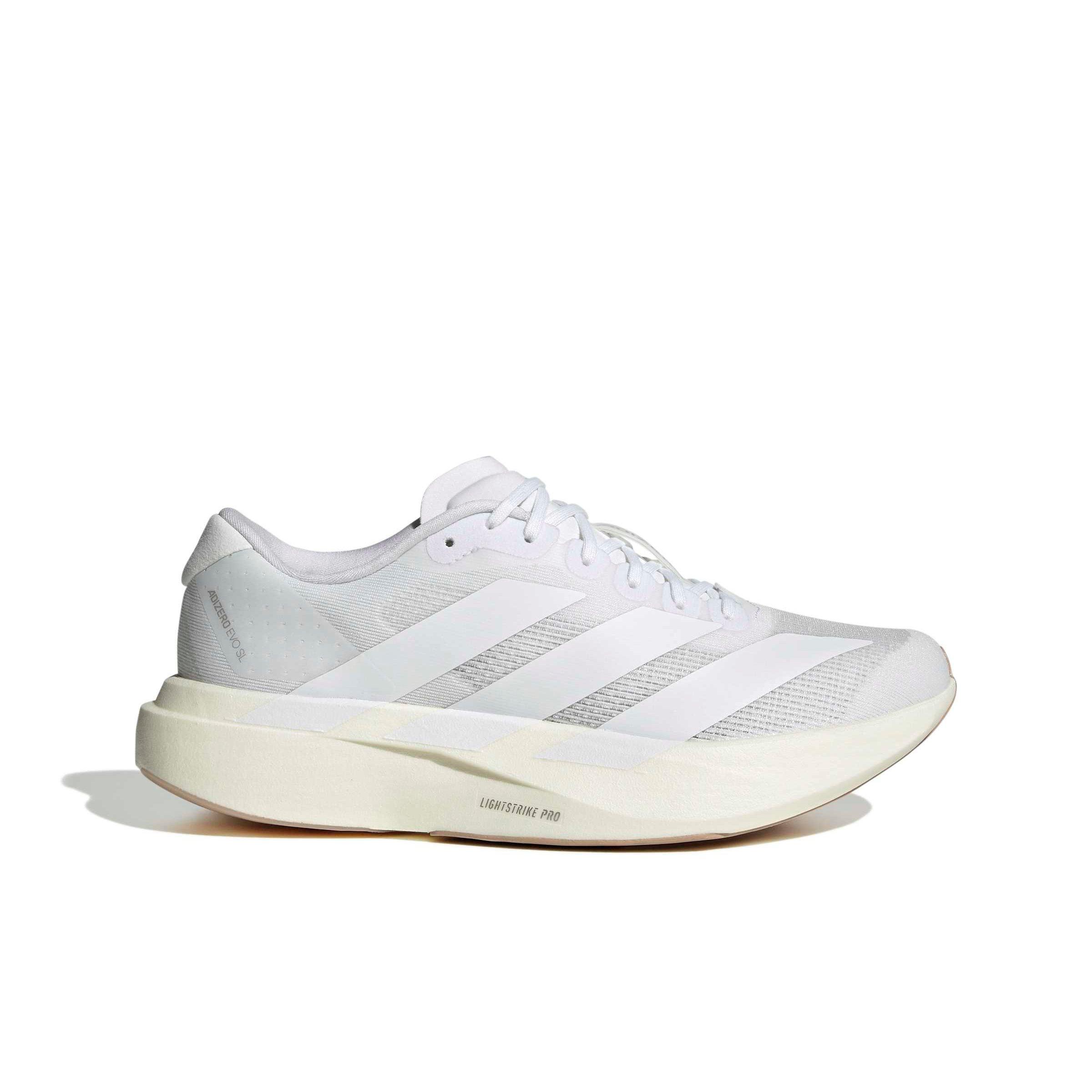 adidas Adizero EVO SL "Ftwr White/Ftwr White/Warm Sandstone" Women's Running Shoe - WHITE/WHITE/SANDSTONE Thumbnail View 1
