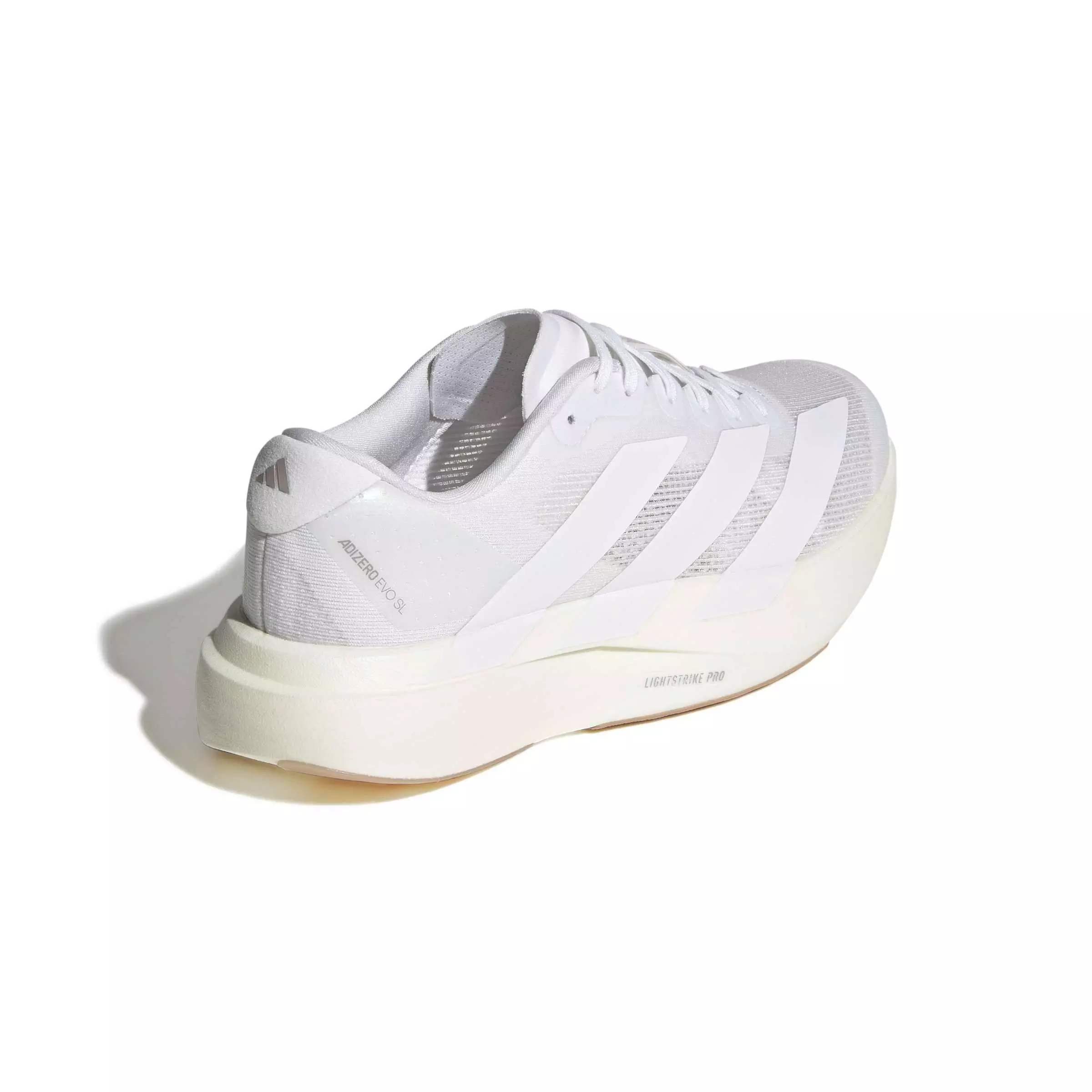 adidas Adizero EVO SL "Ftwr White/Ftwr White/Warm Sandstone" Women's Running Shoe - WHITE/WHITE/SANDSTONE