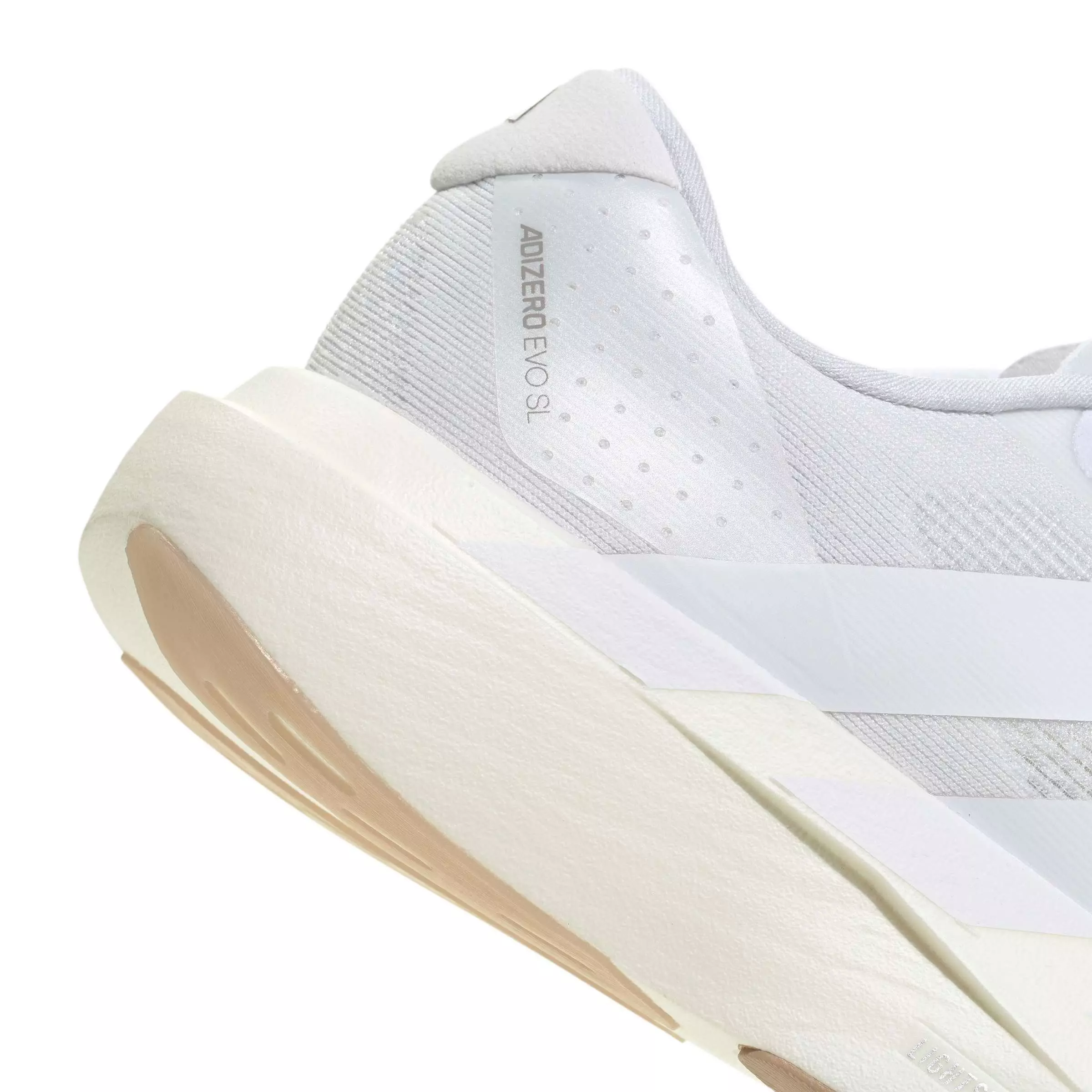 adidas Adizero EVO SL "Ftwr White/Ftwr White/Warm Sandstone" Women's Running Shoe - WHITE/WHITE/SANDSTONE