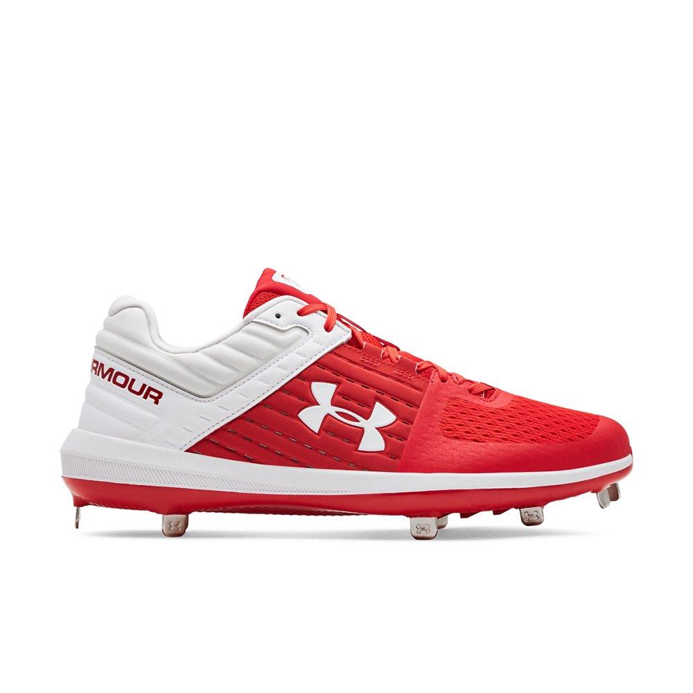 red and white baseball cleats