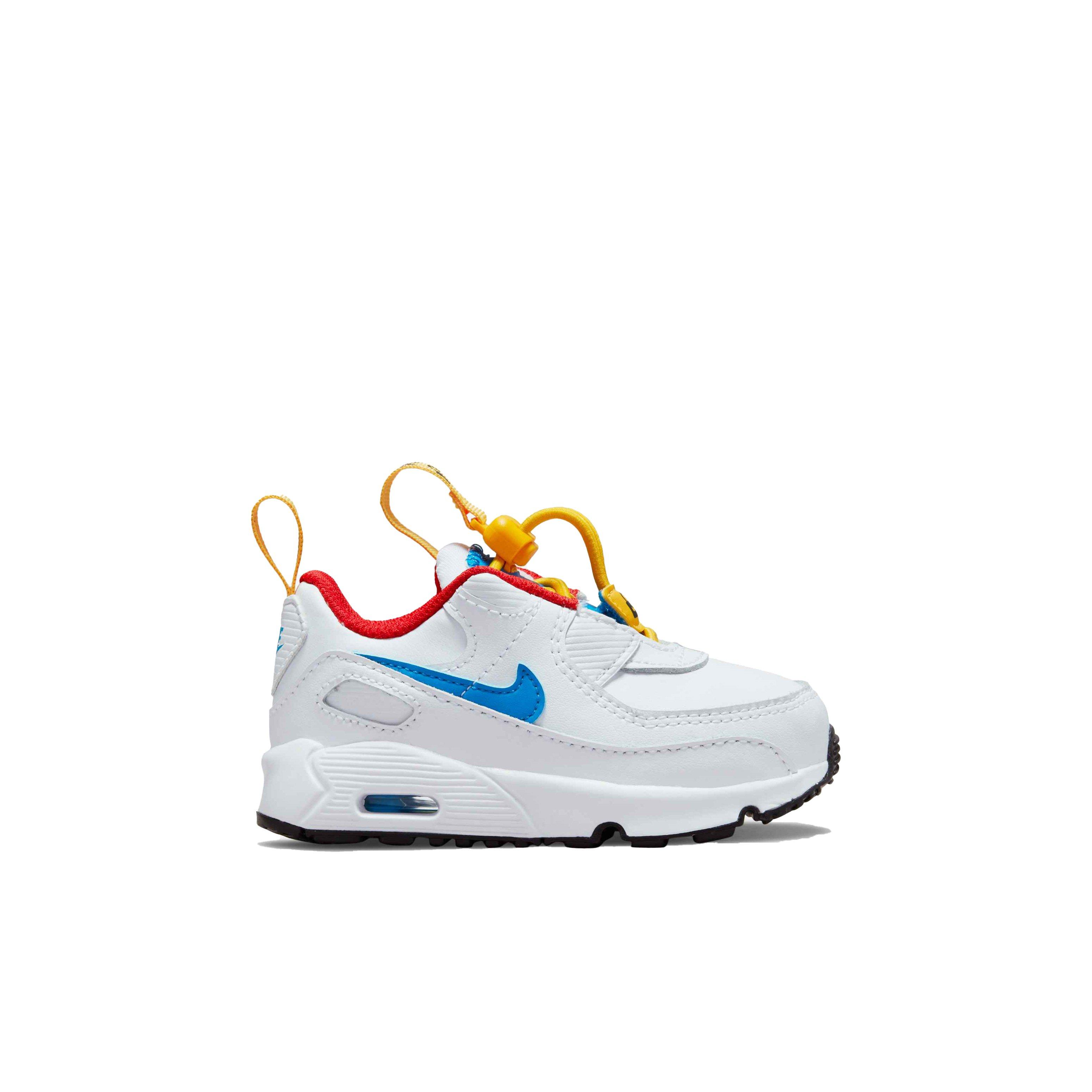 Nike Air Max 90 Toggle "White/Photo Blue/University Gold" Infant Boys' Shoe - WHITE Thumbnail View 1