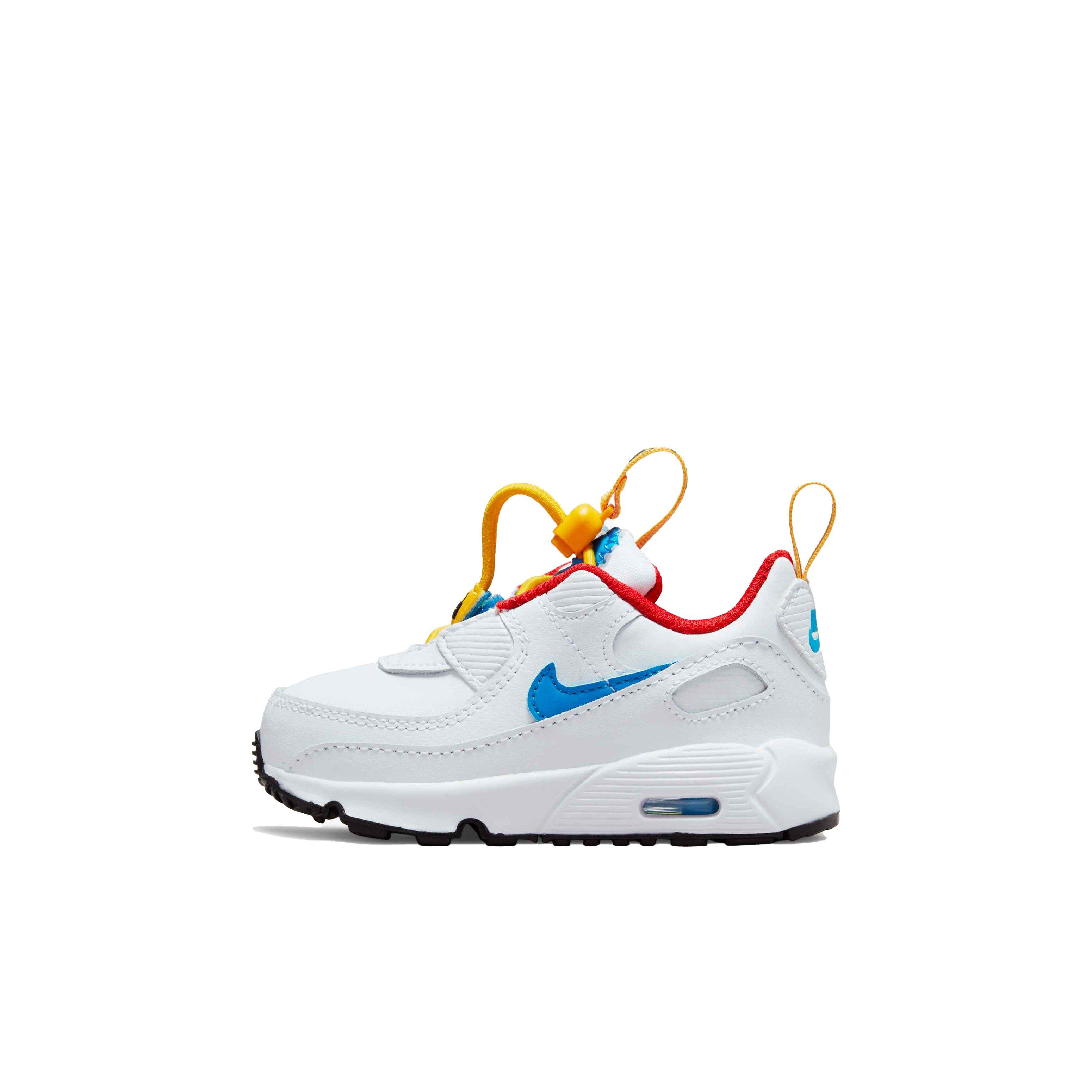 Nike Air Max 90 Toggle "White/Photo Blue/University Gold" Infant Boys' Shoe - WHITE Thumbnail View 2