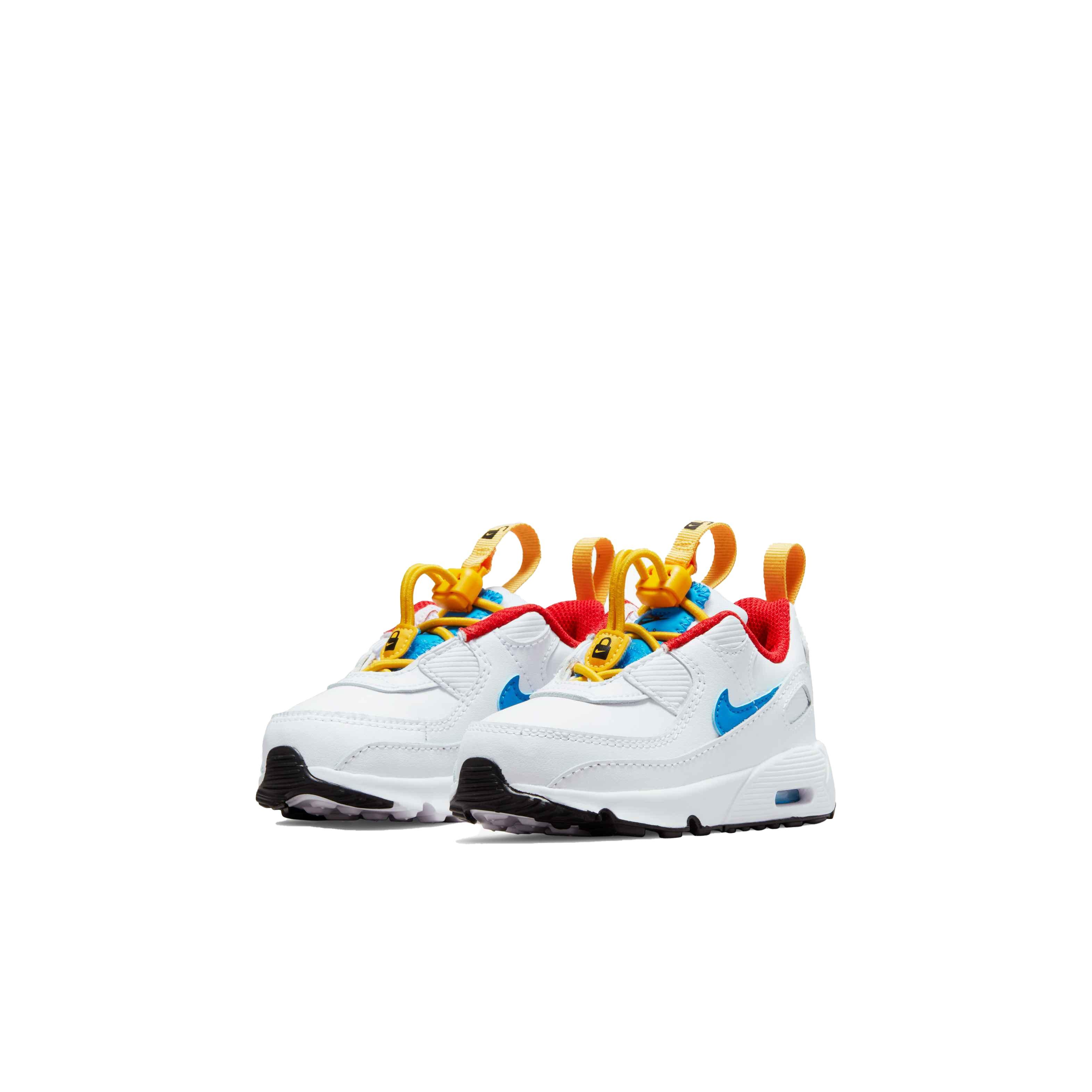 Nike Air Max 90 Toggle "White/Photo Blue/University Gold" Infant Boys' Shoe - WHITE Thumbnail View 3