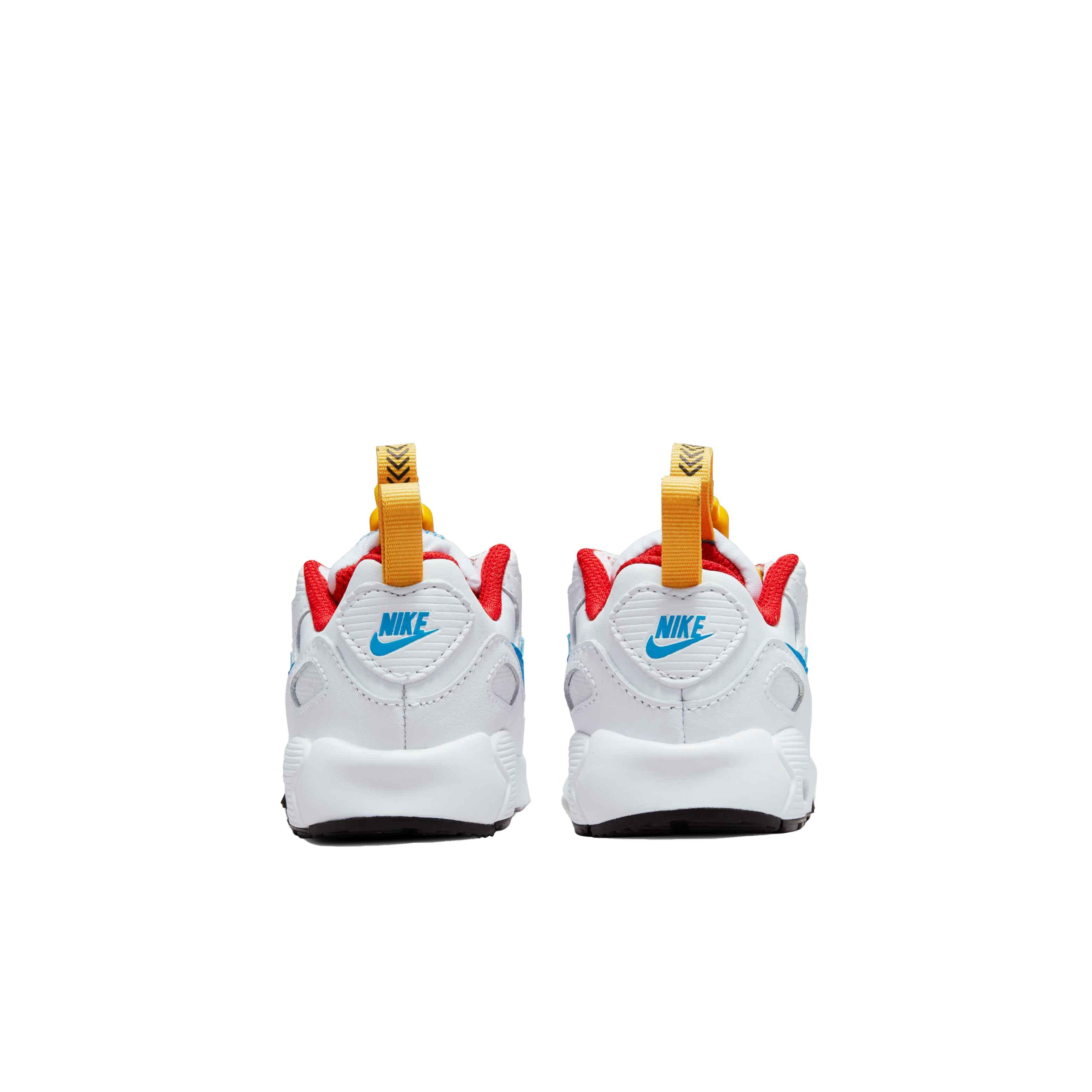 Nike Air Max 90 Toggle "White/Photo Blue/University Gold" Infant Boys' Shoe - WHITE Thumbnail View 5