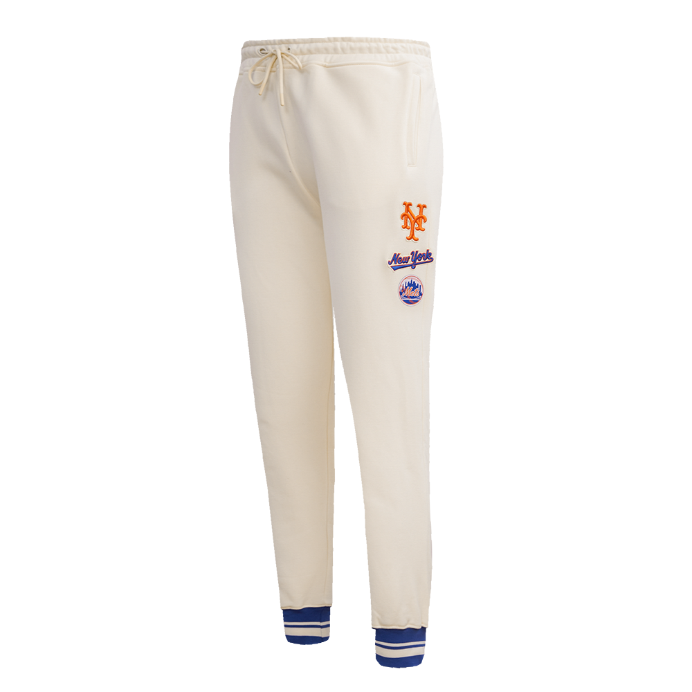 Pro Standard Women's MLB New York Mets Retro Classic Sweatpants - Eggshell - EGGSHELL Thumbnail View 3