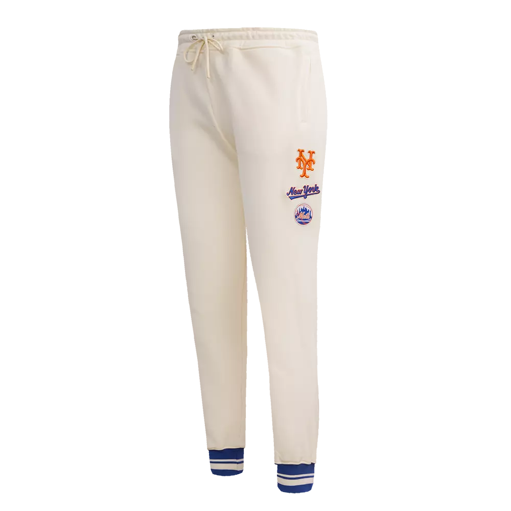 Pro Standard Women's MLB New York Mets Retro Classic Sweatpants - Eggshell - EGGSHELL