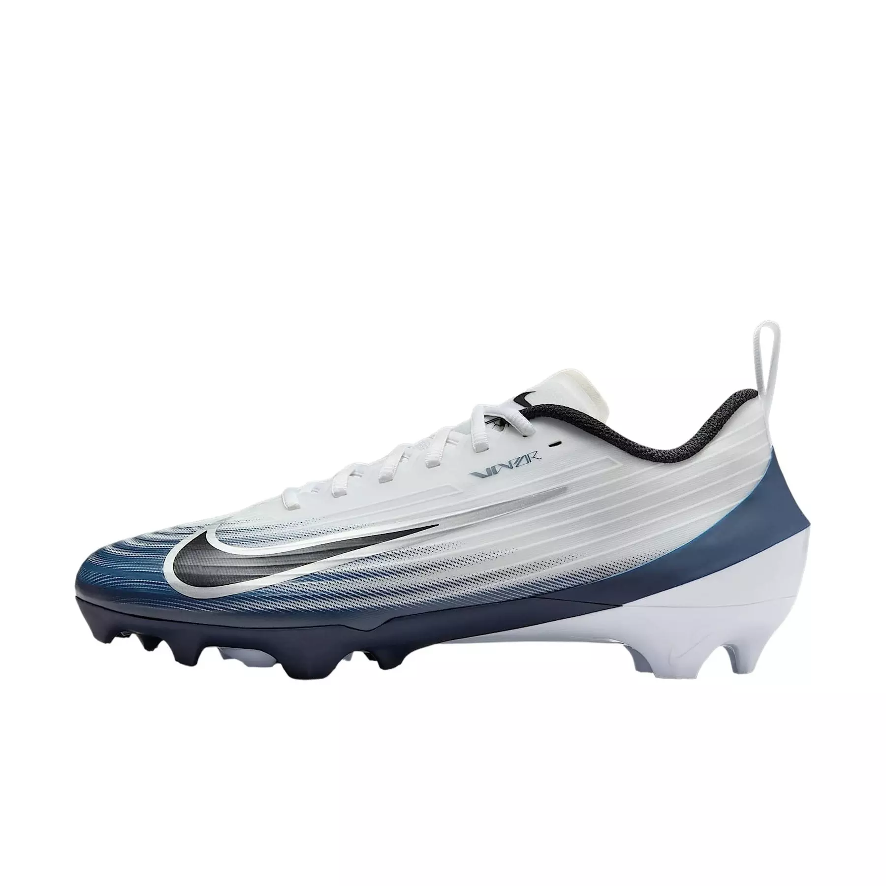 Nike Vapor Speed 3 "White/Midnight Navy/Metallic Silver/Black" Men's Football Cleat - WHITE/NAVY/SILVER/BLACK