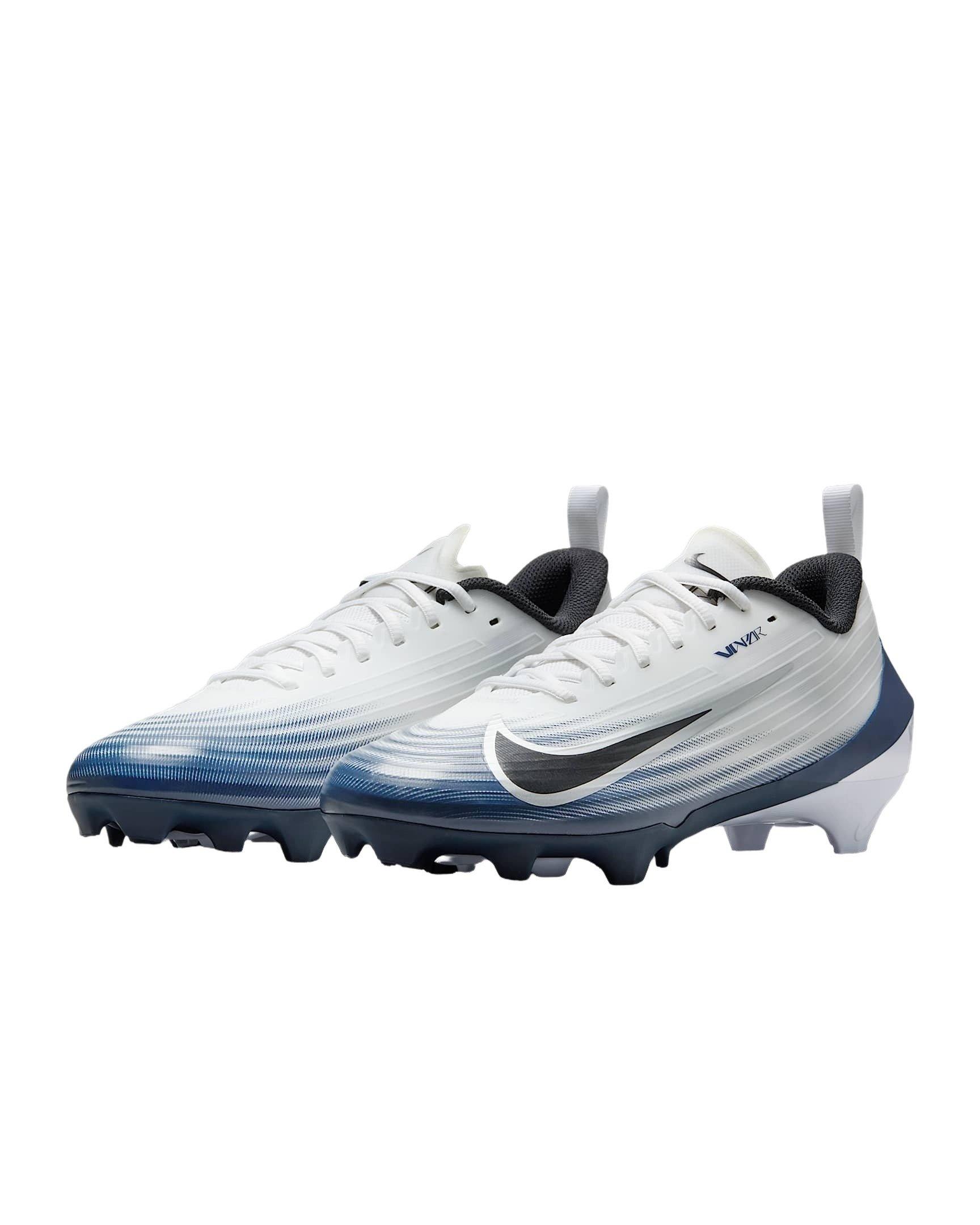 Nike Vapor Speed 3 "White/Midnight Navy/Metallic Silver/Black" Men's Football Cleat - WHITE/NAVY/SILVER/BLACK Thumbnail View 4