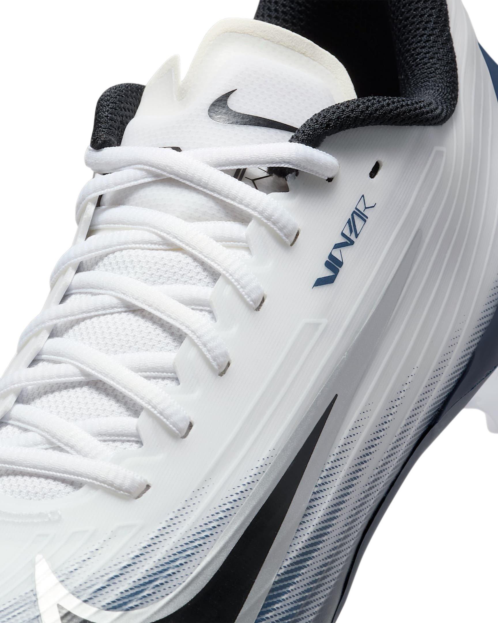 Nike Vapor Speed 3 "White/Midnight Navy/Metallic Silver/Black" Men's Football Cleat - WHITE/NAVY/SILVER/BLACK Thumbnail View 6