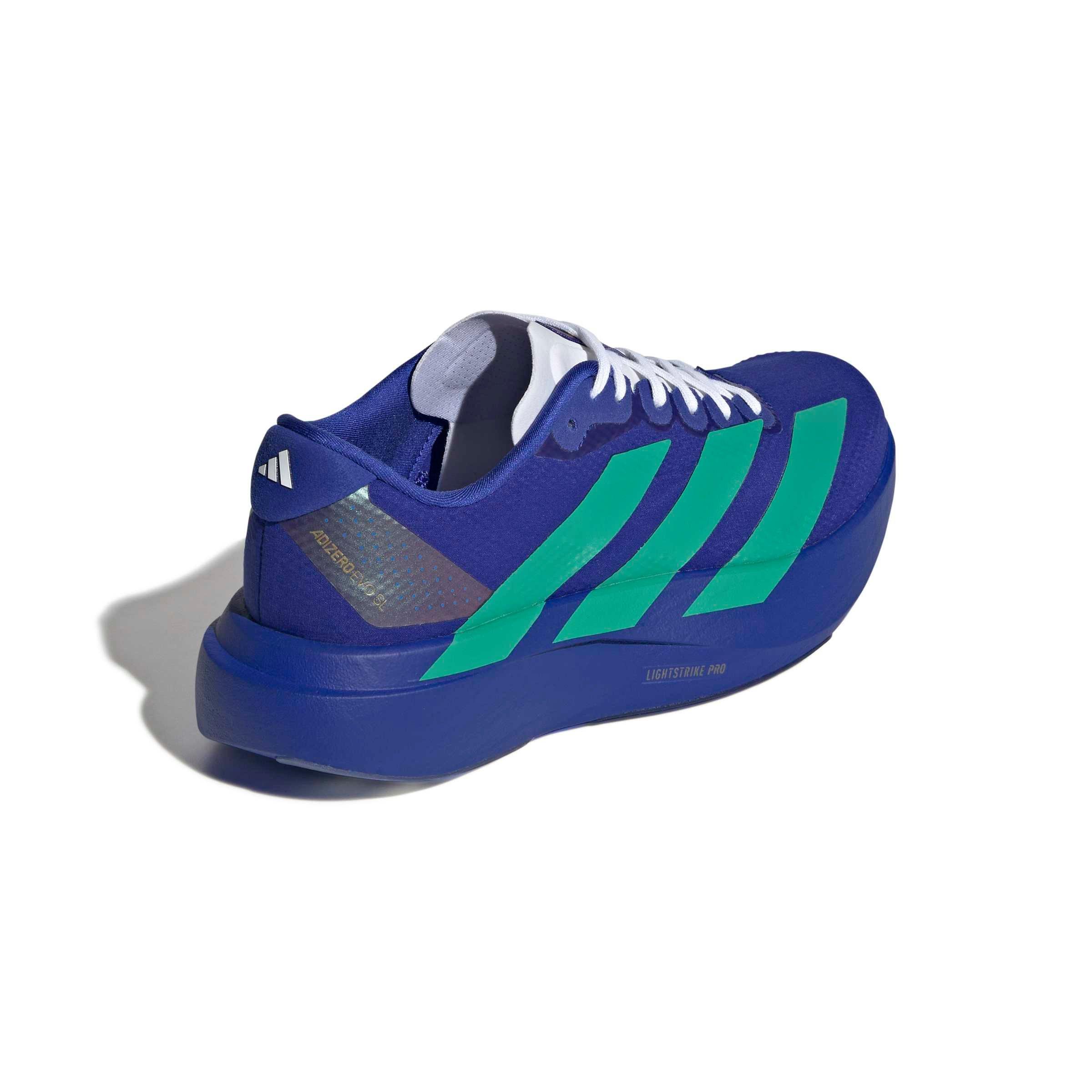 adidas Adizero EVO SL "Lucid Blue/Court Green/Lucid Red" Women's Running Shoe - BLUE/GREEN/RED Thumbnail View 4