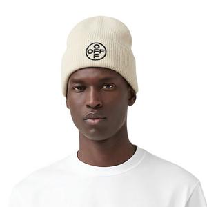 L/AB c/o Off-White Off Embroidered Cuff Beanie - Cream - CREAM