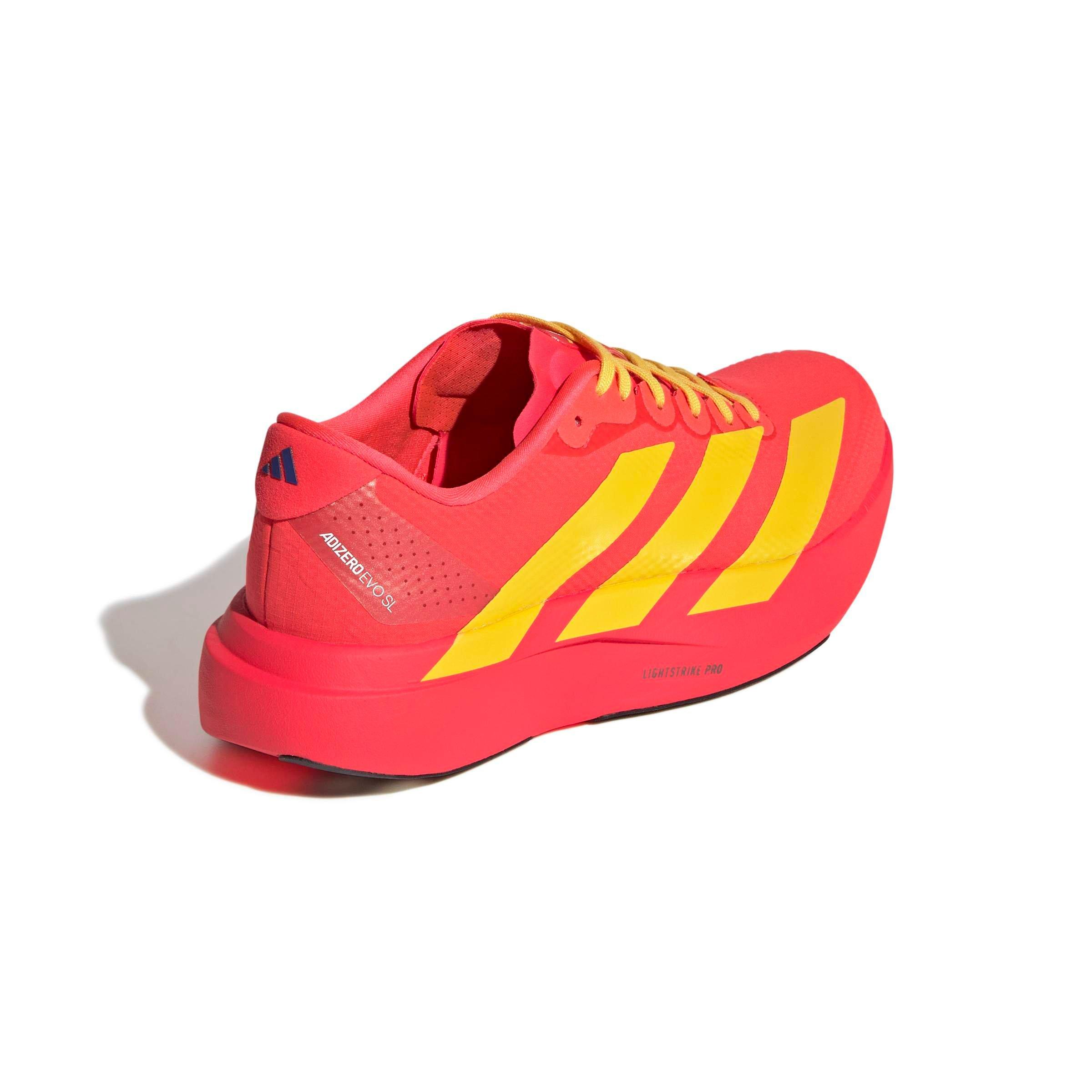 adidas Adizero EVO SL "Lucid Red/Bold Gold/Semi Lucid Blue" Women's Running Shoe - RED/GOLD/BLUE Thumbnail View 4