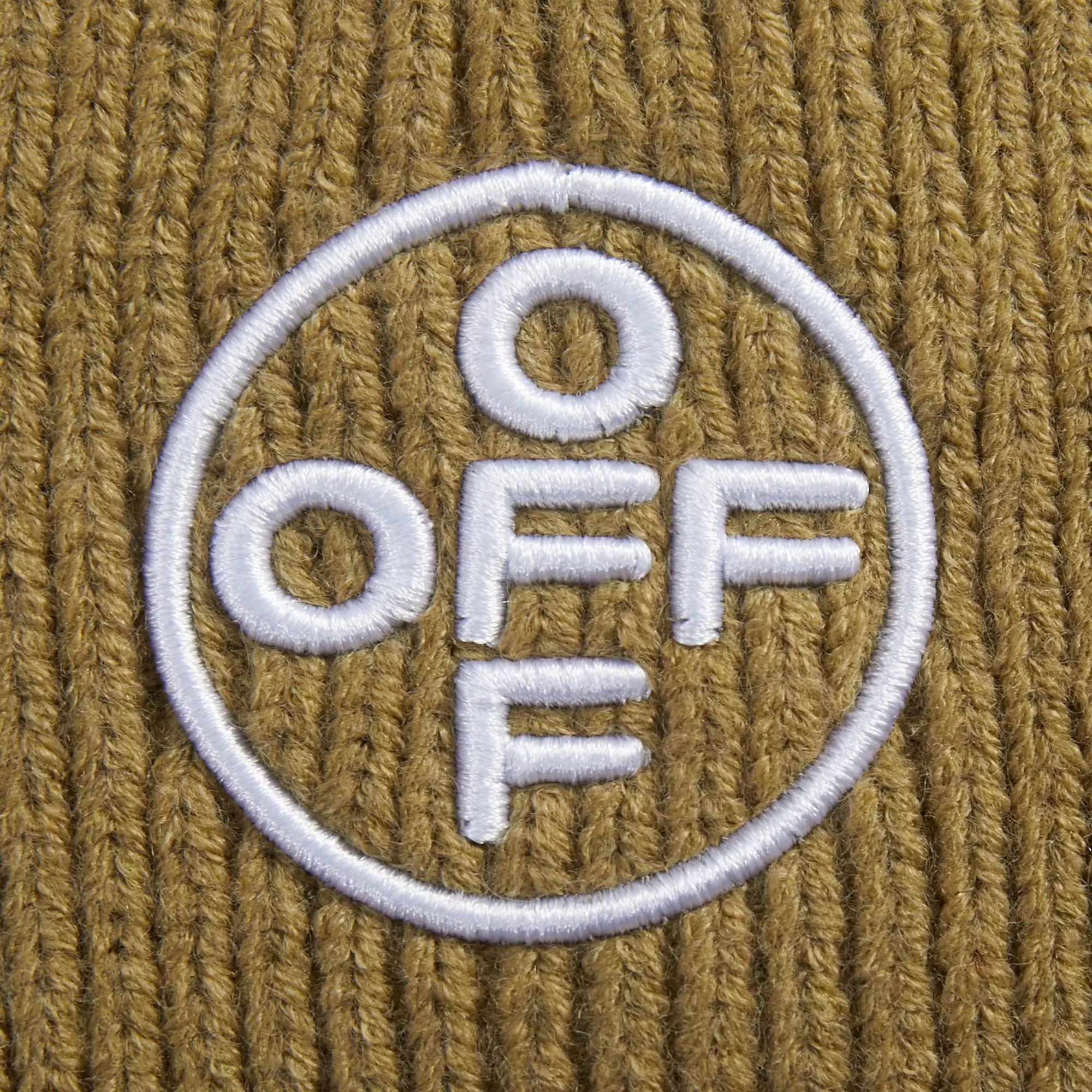 L/AB c/o Off-White Off Embroidered Cuff Beanie - Olive - OLIVE