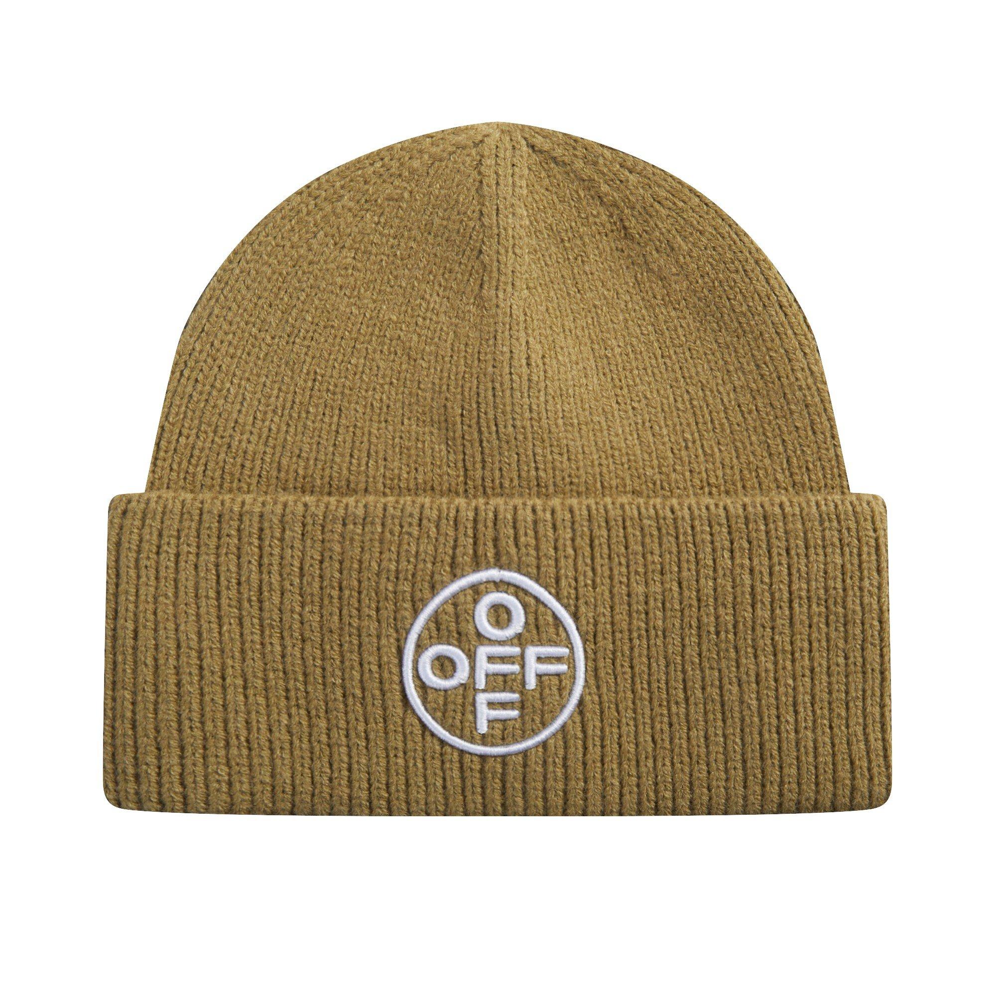 L/AB c/o Off-White Off Embroidered Cuff Beanie - Olive - OLIVE