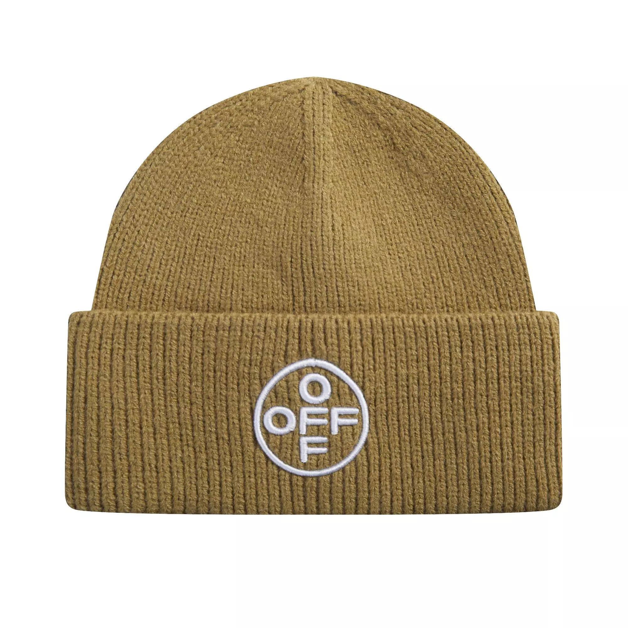 L/AB c/o Off-White Off Embroidered Cuff Beanie - Olive - OLIVE