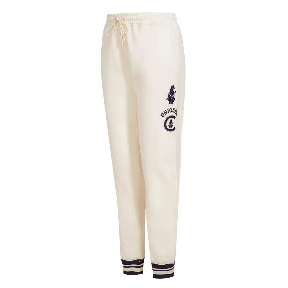 Pro Standard Women's MLB Chicago Cubs Retro Classic Sweatpants - Eggshell - EGGSHELL