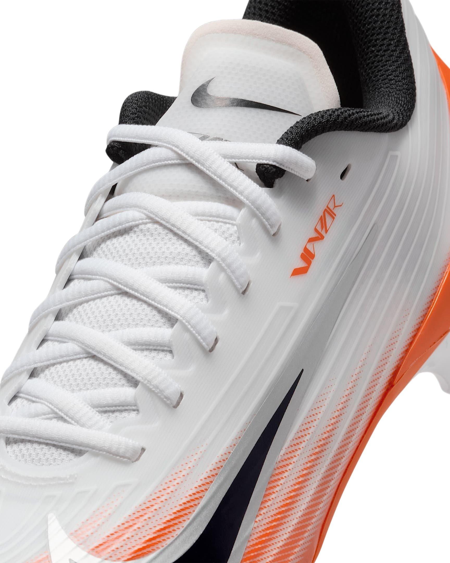 Nike Vapor Speed 3 "White/Safety Orange/Metallic Silver/Black" Men's Football Cleat - WHITE/ORANGE/SILVER/BLACK Thumbnail View 6