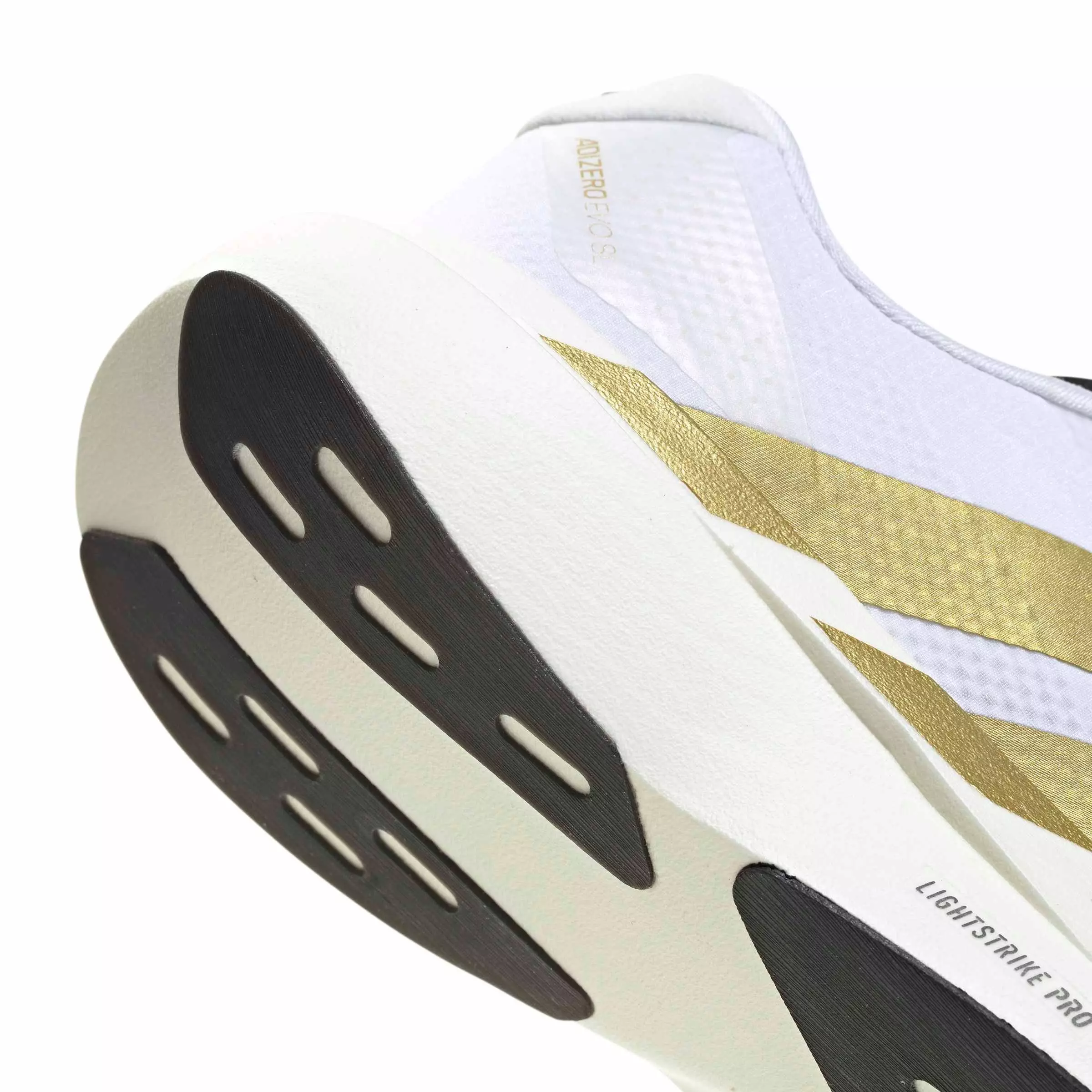 adidas Adizero EVO SL "Ftwr White/Matte Gold/Core Black" Women's Running Shoe - WHITE/GOLD/BLACK