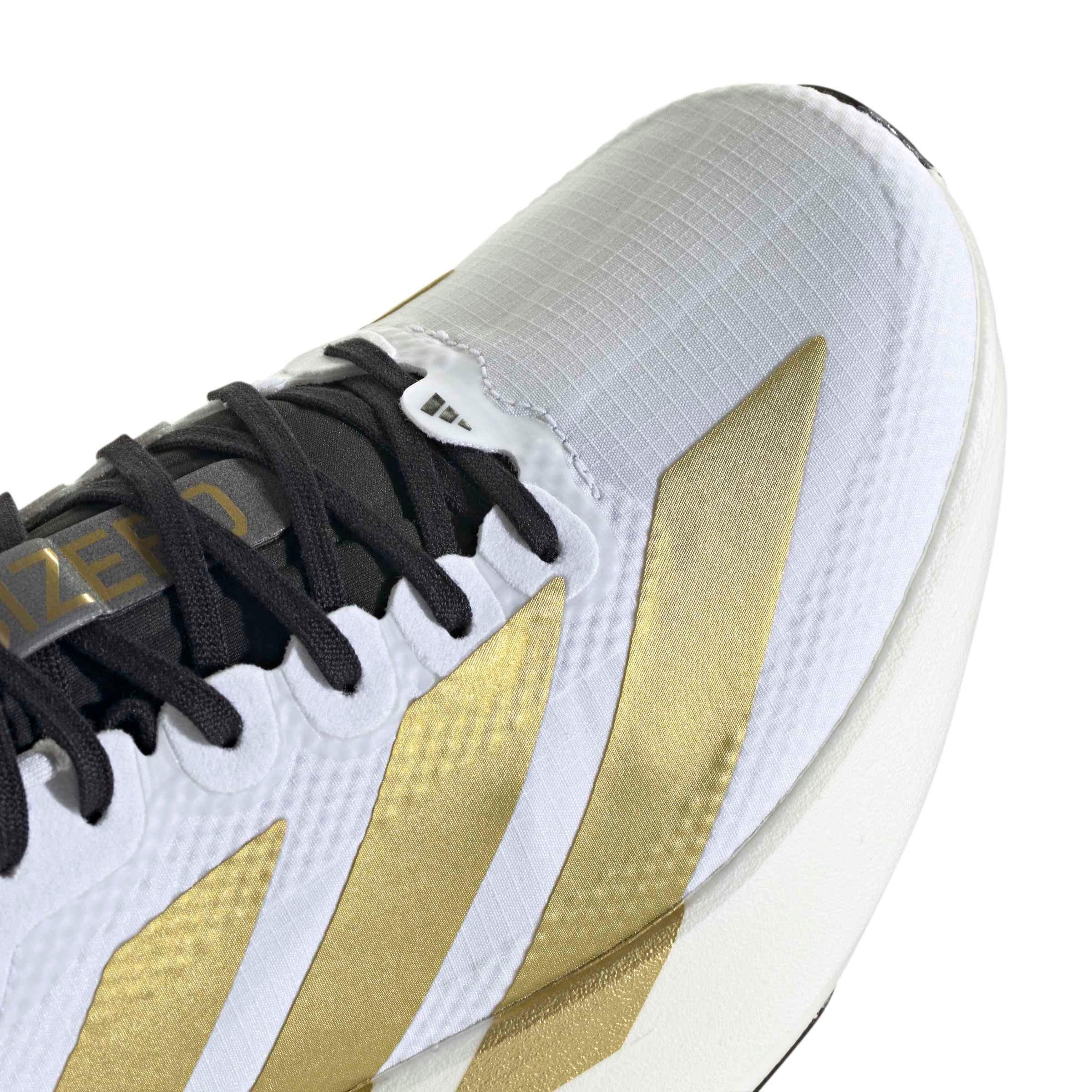 adidas Adizero EVO SL "Ftwr White/Matte Gold/Core Black" Women's Running Shoe - WHITE/GOLD/BLACK Thumbnail View 8