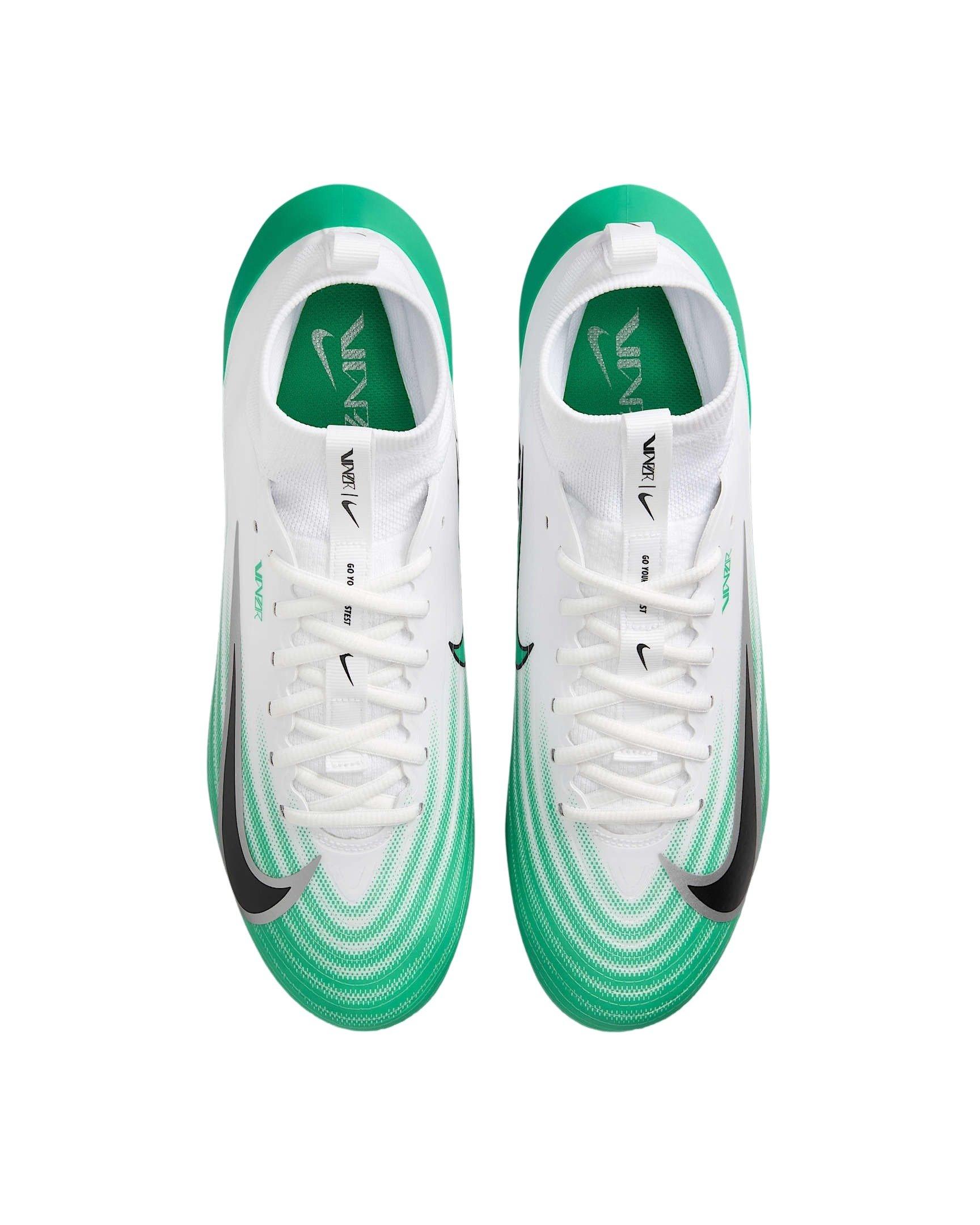 Nike Vapor Pro 1 "White/Stadium Green/Metallic Silver/Black" Men's Football Cleat - WHITE/GREEN/SILVER/BLACK Thumbnail View 3