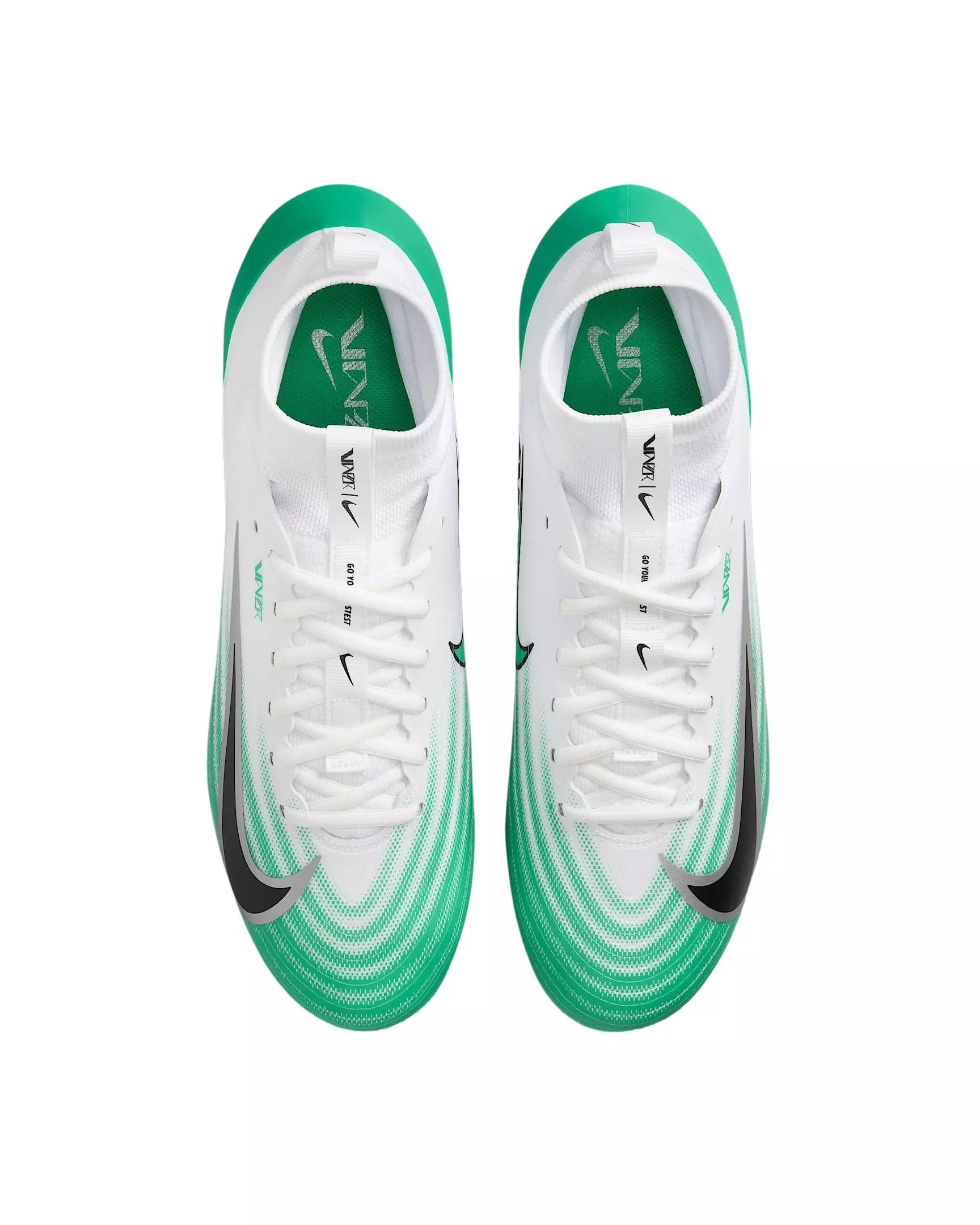 Nike Vapor Pro 1 "White/Stadium Green/Metallic Silver/Black" Men's Football Cleat - WHITE/GREEN/SILVER/BLACK
