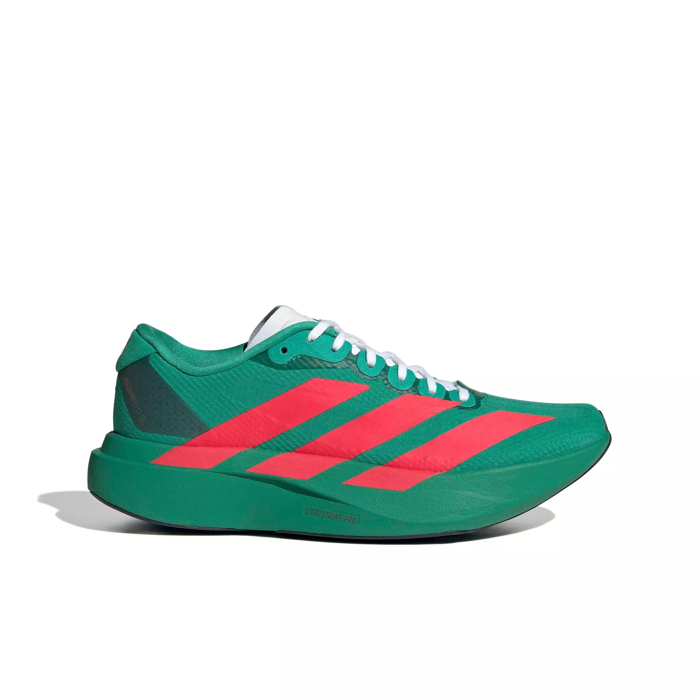 adidas Adizero EVO SL "Court Green/Lucid Red/Ftwr White" Women's Running Shoe - GREEN/RED/WHITE