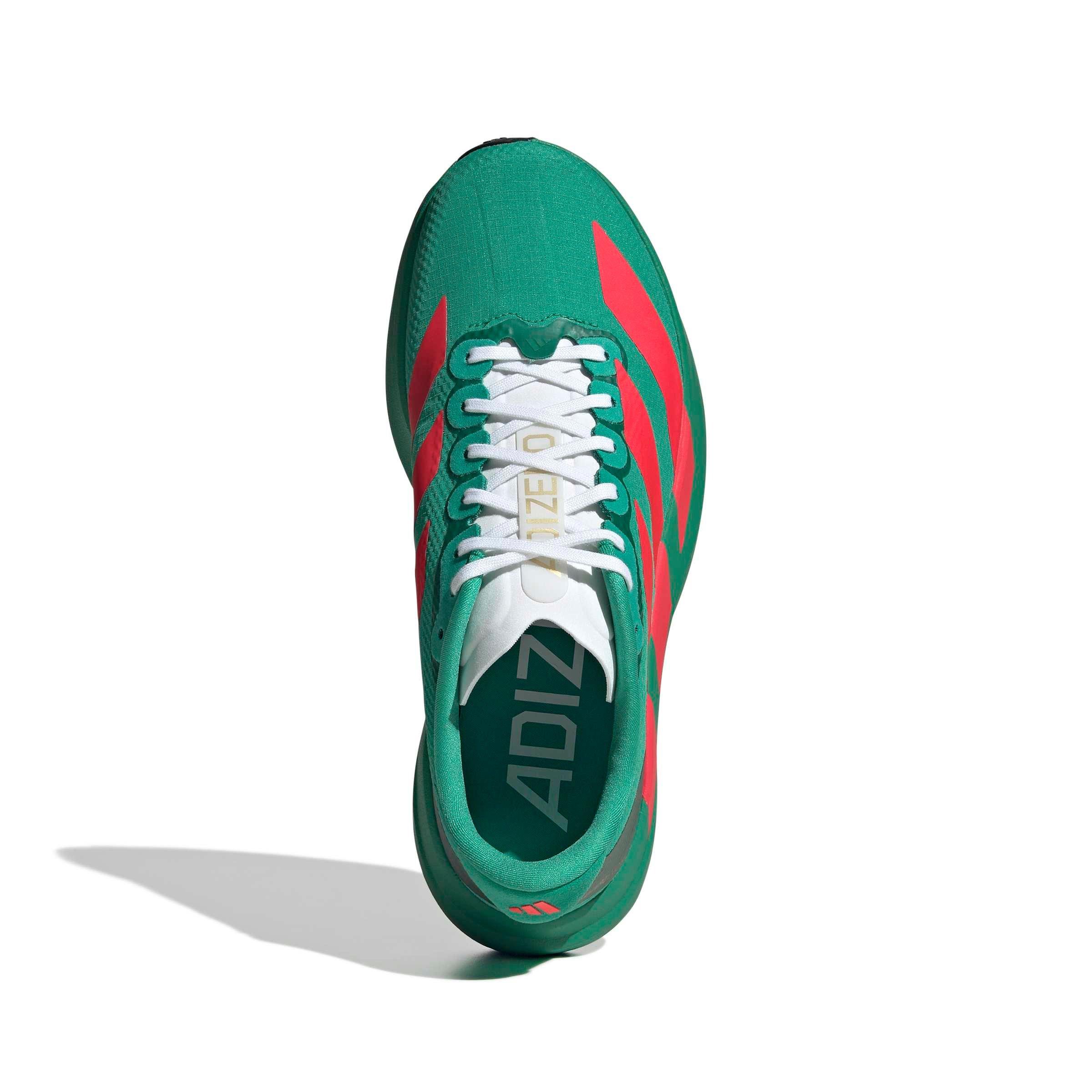 adidas Adizero EVO SL "Court Green/Lucid Red/Ftwr White" Women's Running Shoe - GREEN/RED/WHITE Thumbnail View 5