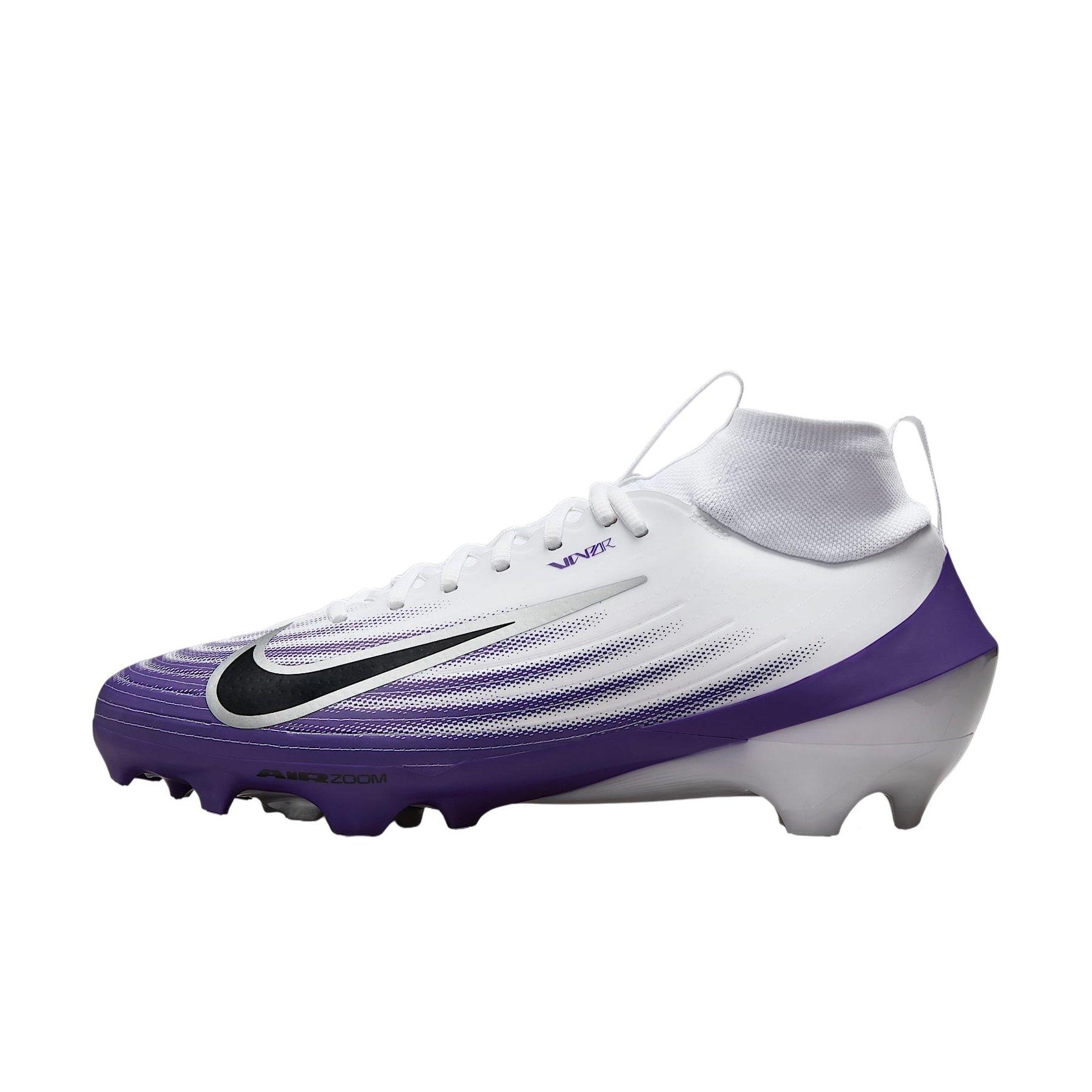 Nike Vapor Pro 1 "White/Court Purple/Metallic Silver/Black" Men's Football Cleat - WHITE/PURPLE/SILVER/BLACK Thumbnail View 2