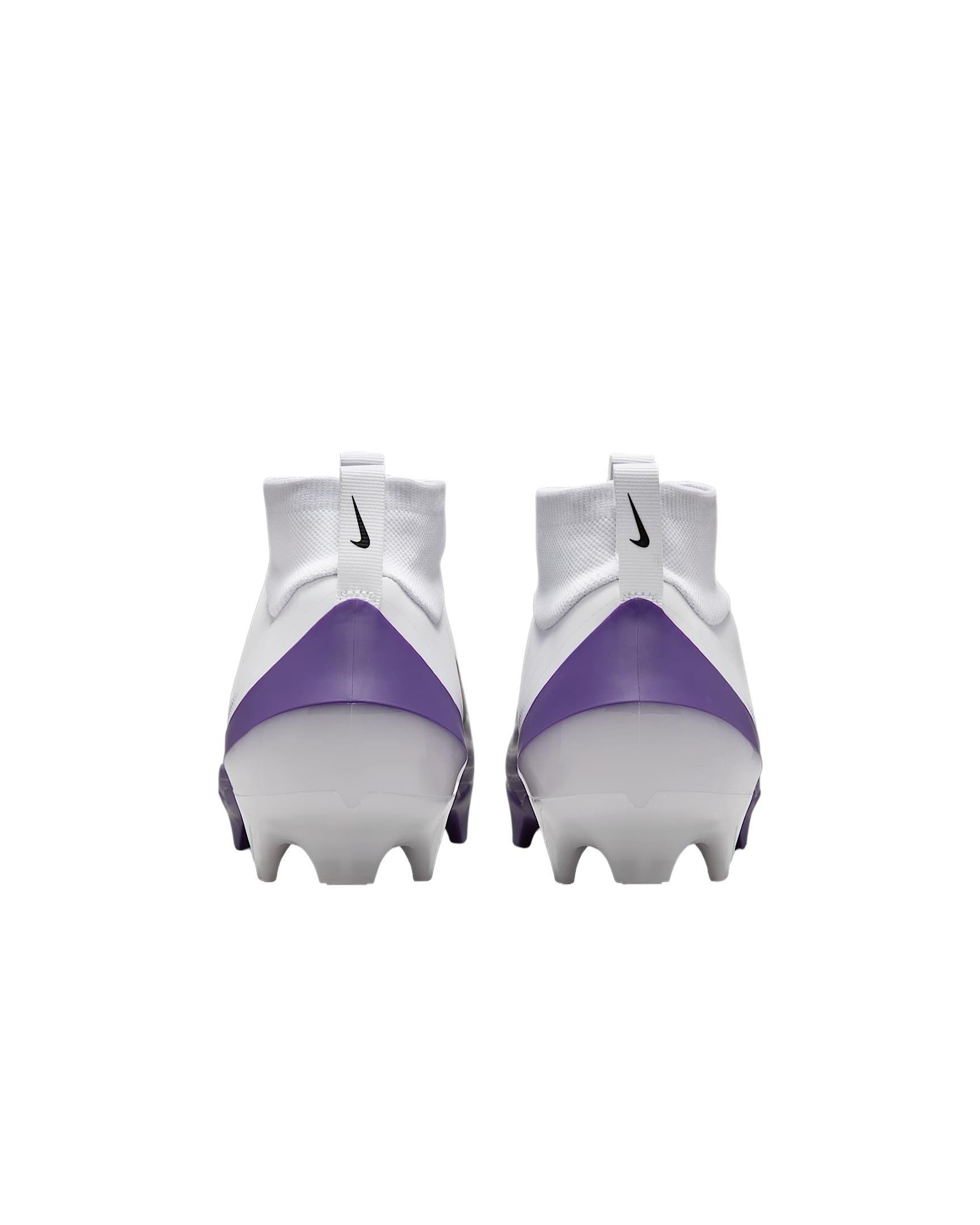 Nike Vapor Pro 1 "White/Court Purple/Metallic Silver/Black" Men's Football Cleat - WHITE/PURPLE/SILVER/BLACK Thumbnail View 5