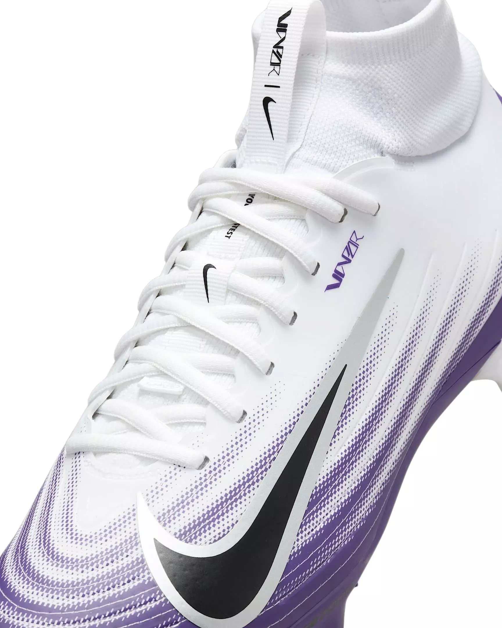 Nike Vapor Pro 1 "White/Court Purple/Metallic Silver/Black" Men's Football Cleat - WHITE/PURPLE/SILVER/BLACK