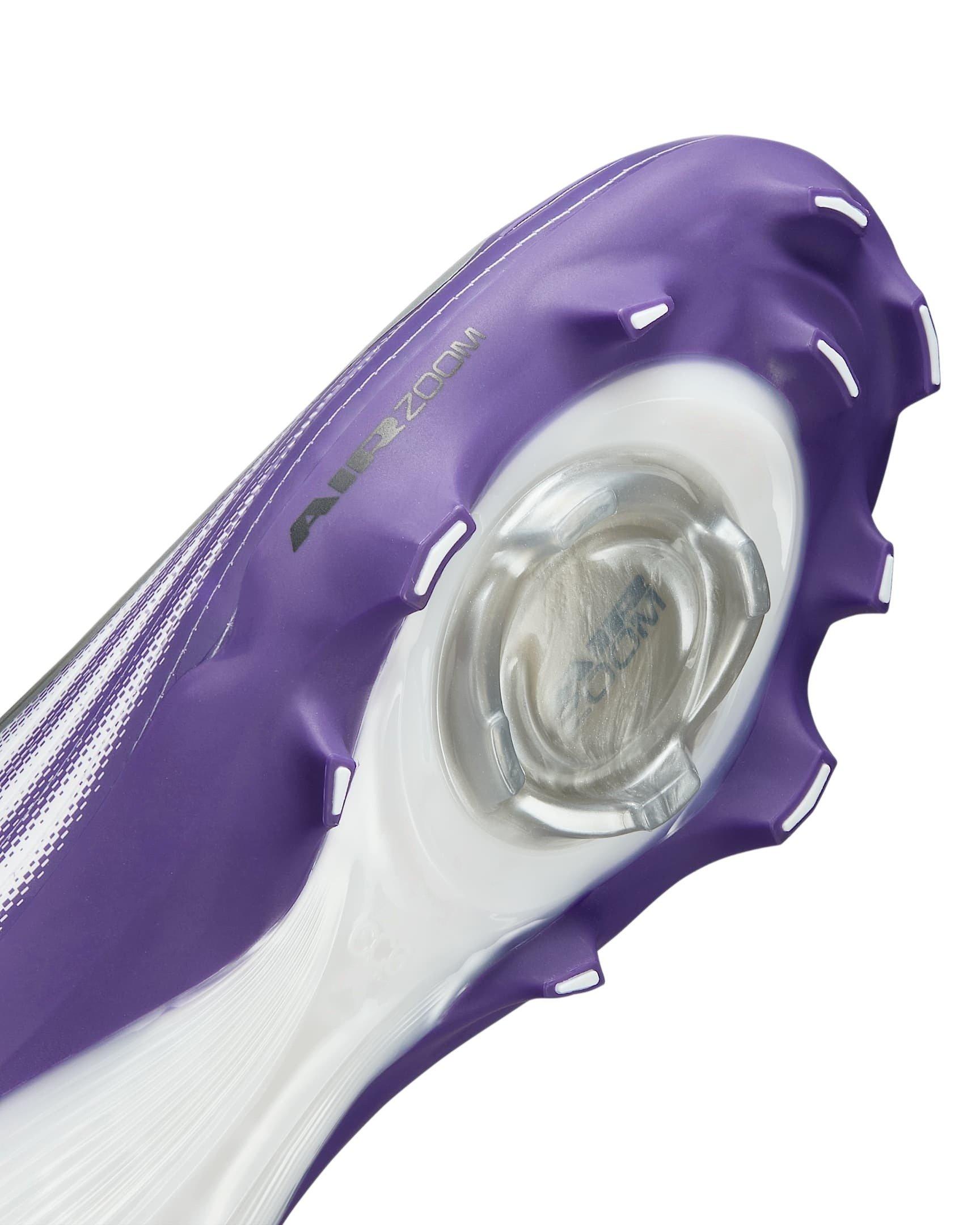 Nike Vapor Pro 1 "White/Court Purple/Metallic Silver/Black" Men's Football Cleat - WHITE/PURPLE/SILVER/BLACK Thumbnail View 8