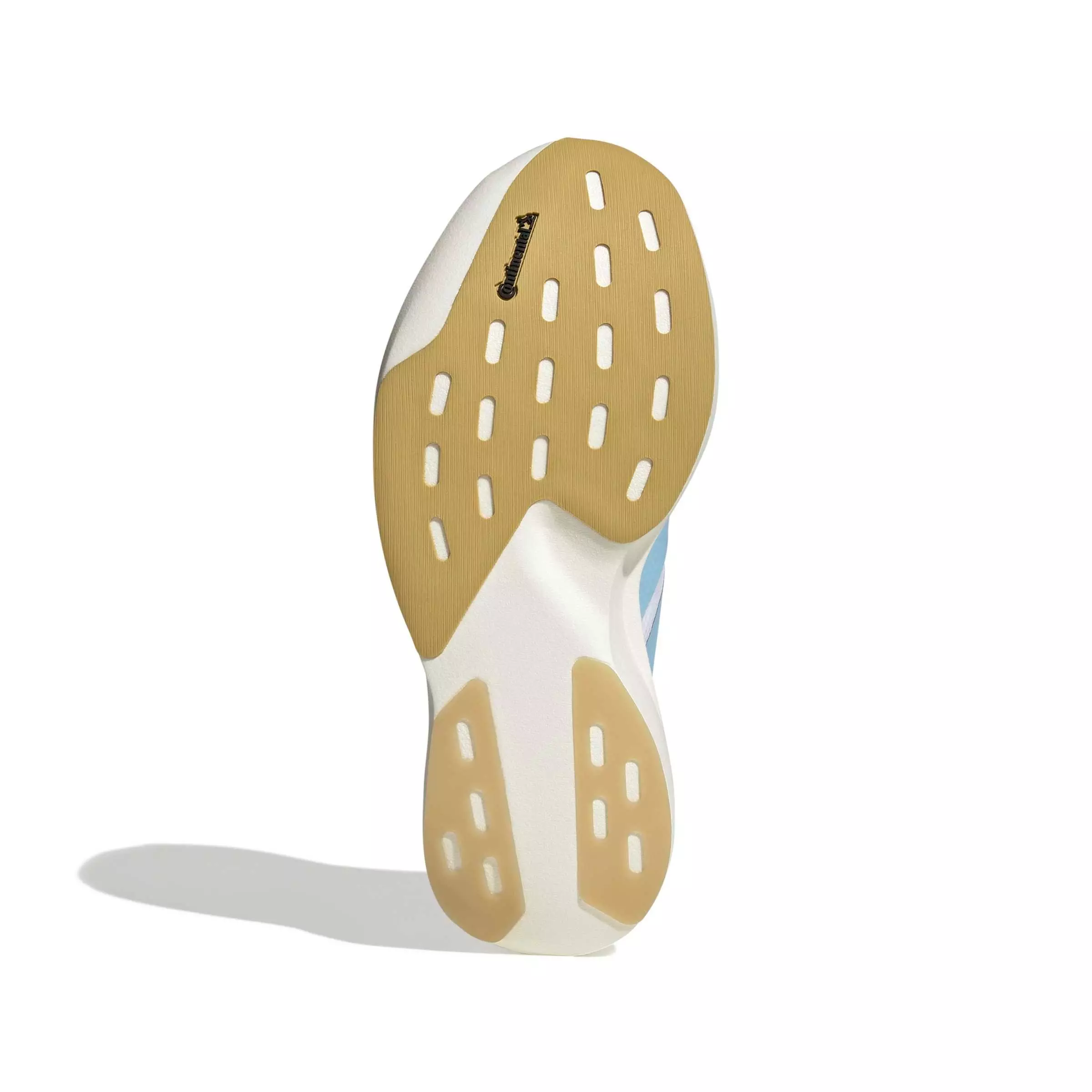 adidas Adizero EVO SL "Ftwr White/Clear Blue/Matte Gold" Women's Running Shoe - WHITE/BLUE/GOLD