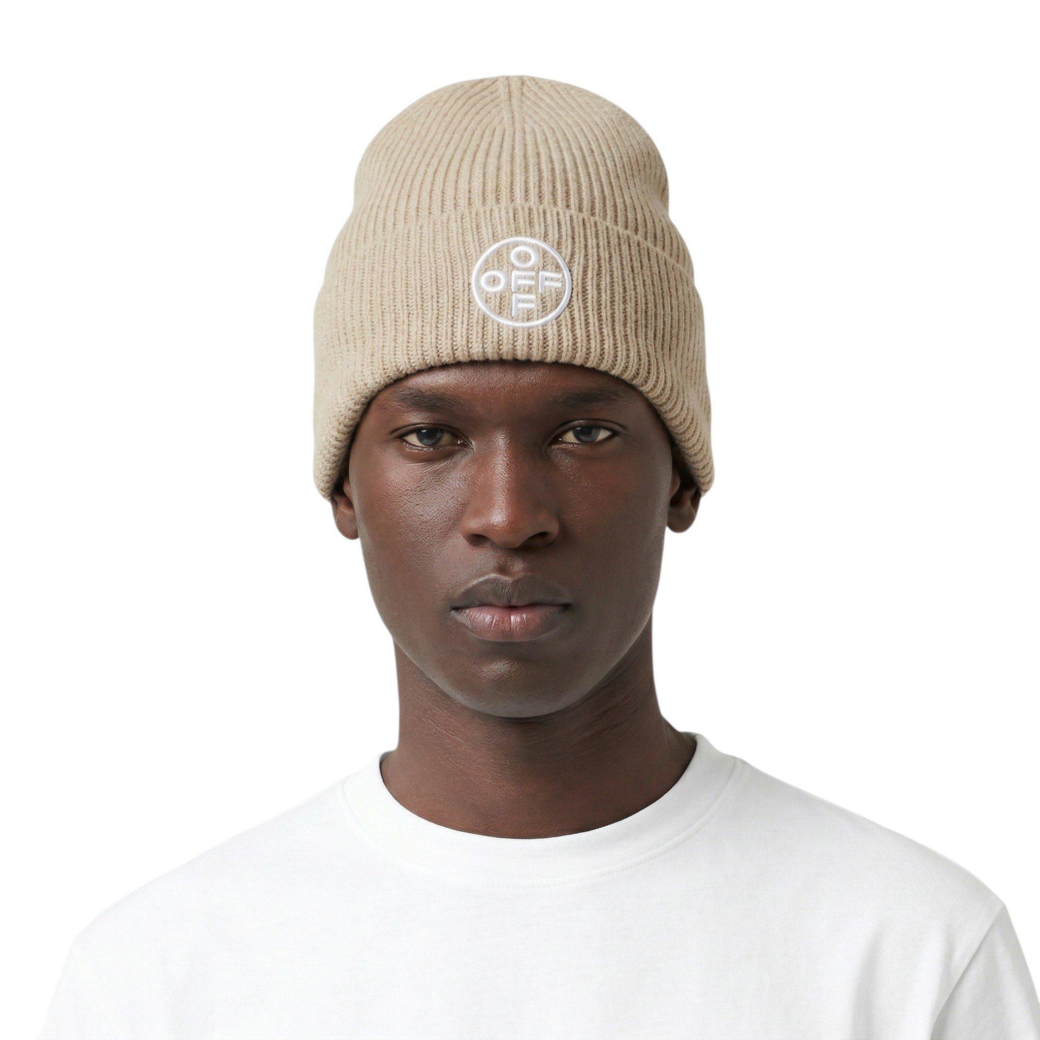 L/AB c/o Off-White Off Embroidered Cuff Beanie - Tan - TAN