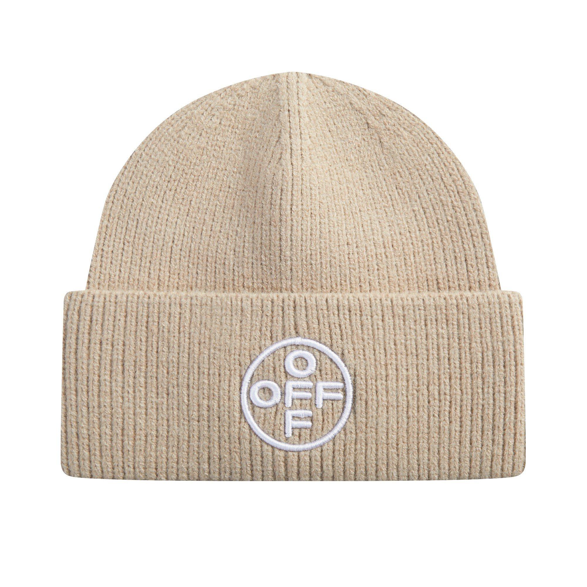 L/AB c/o Off-White Off Embroidered Cuff Beanie - Tan - TAN
