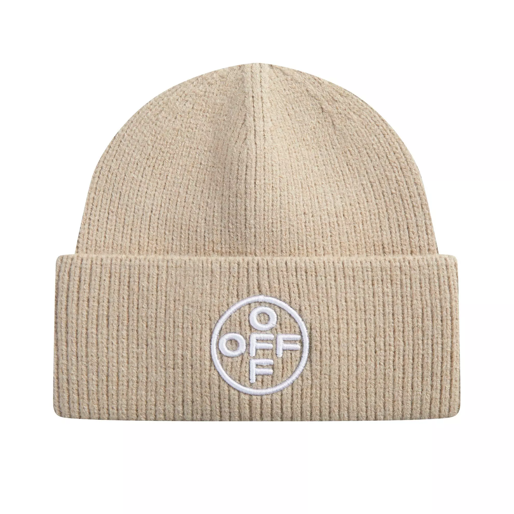 L/AB c/o Off-White Off Embroidered Cuff Beanie - Tan - TAN