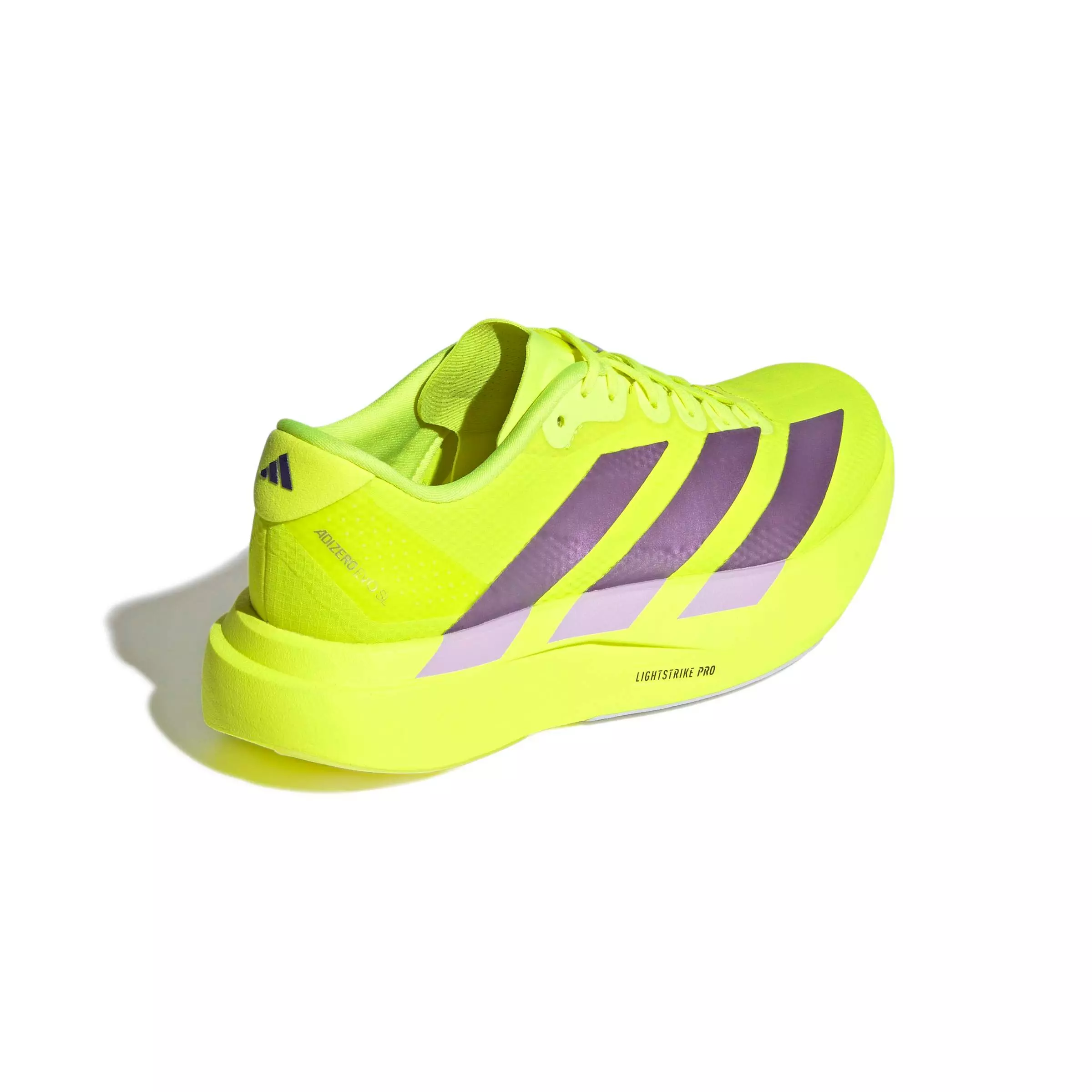 adidas Adizero EVO SL Woven "Solar Yellow/Aurora Plum/Powder Plum" Women's Running Shoe - YELLOW/PLUM/PLUM